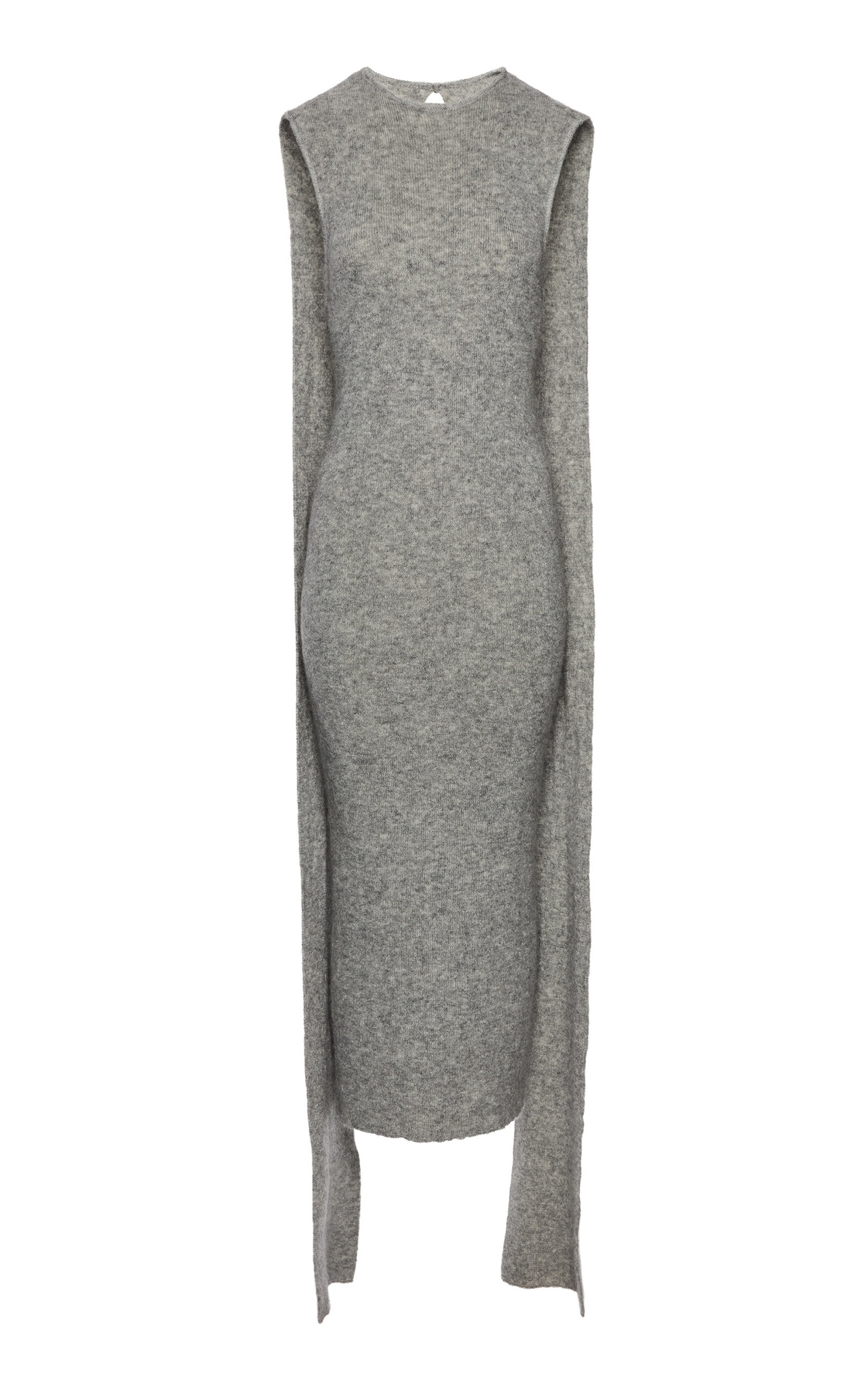 Magda Butrym Scarf Details Maxi Halter Dress In Grey