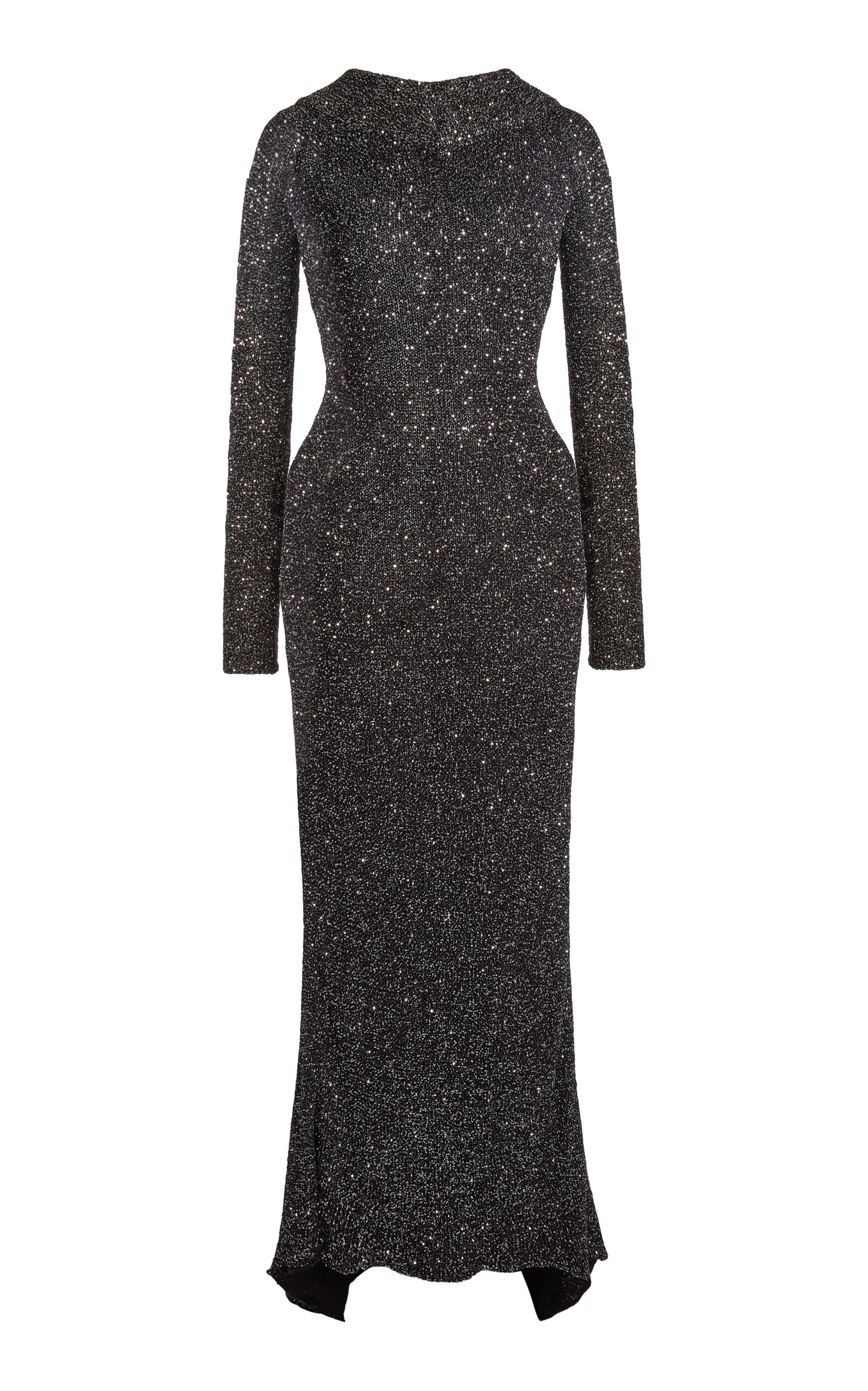 Stella Mccartney Sequined Knit Off-the-shoulder Maxi Dress In Black