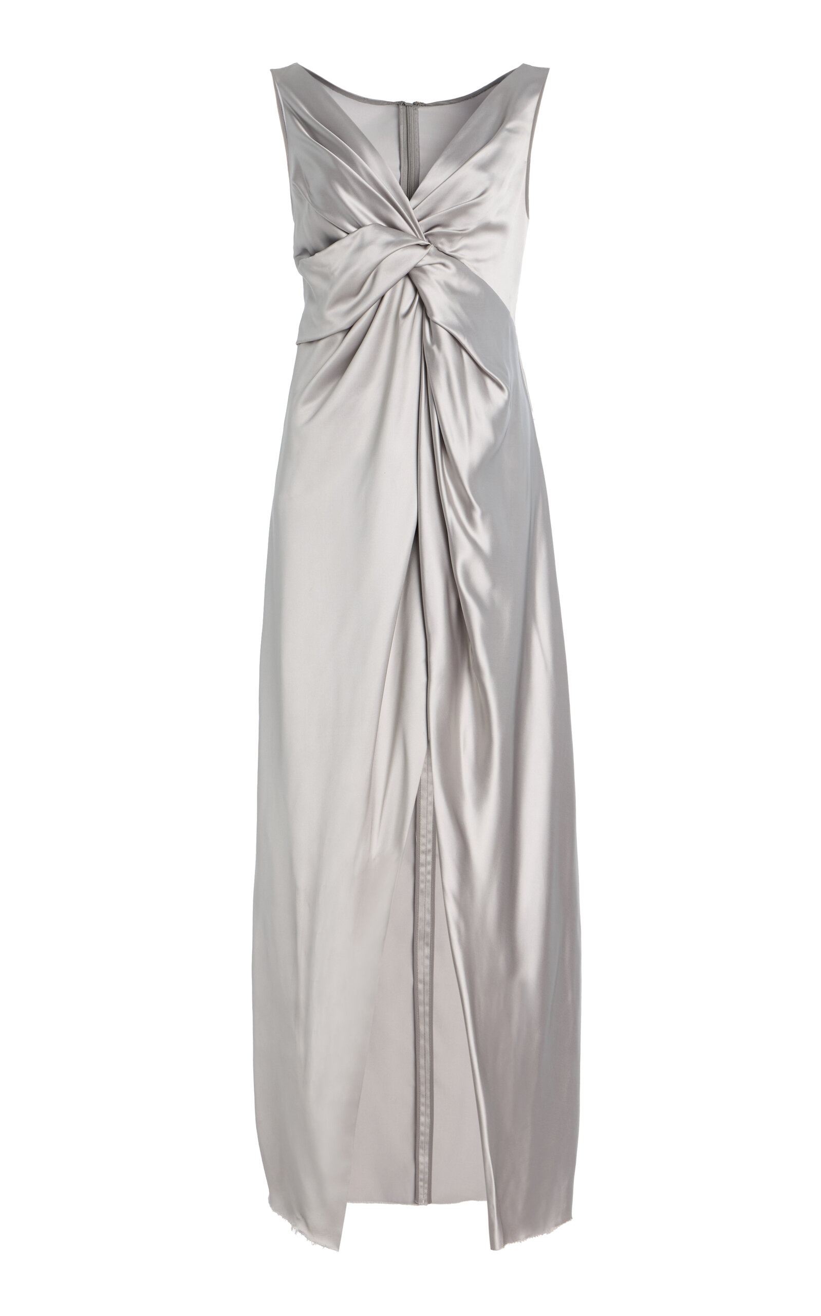 Marina Moscone Twisted Satin Dress