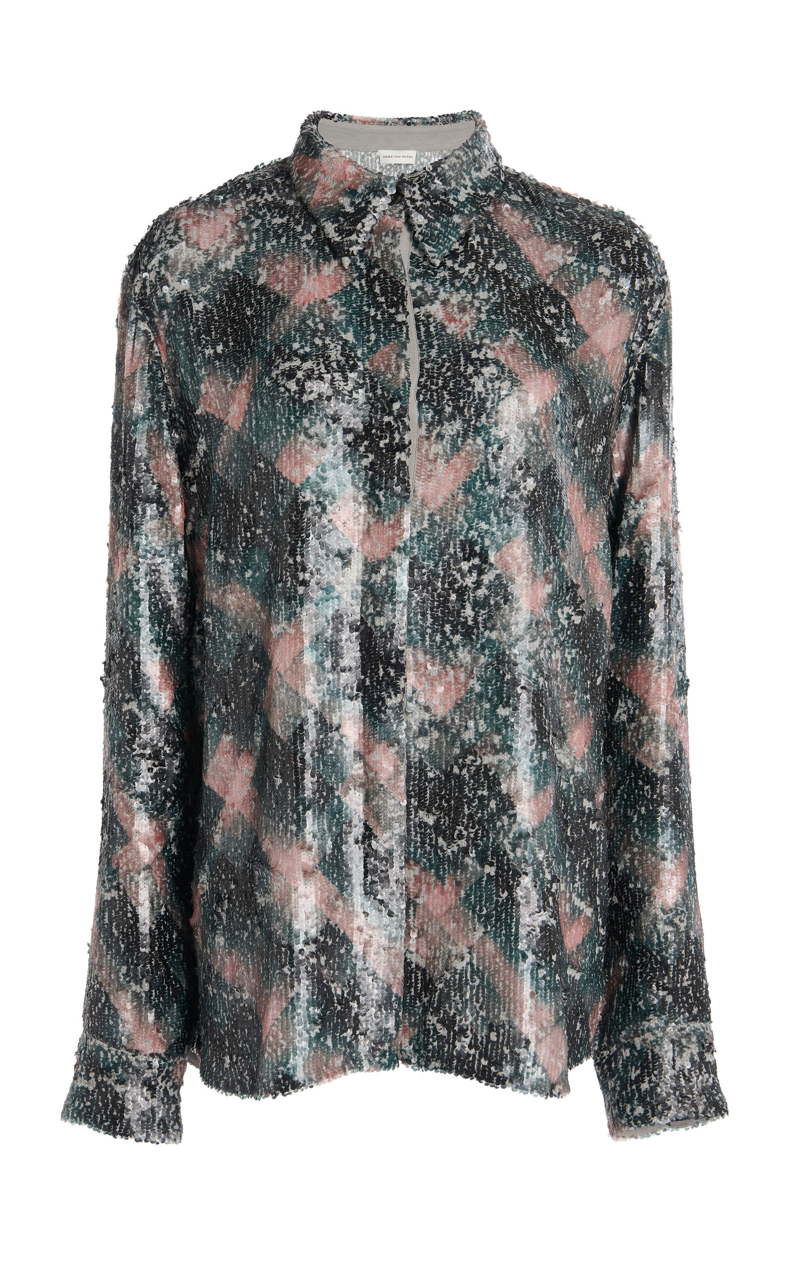 Dries Van Noten - Chowy Sequinned Shirt - Green - FR 36 - Moda Operandi