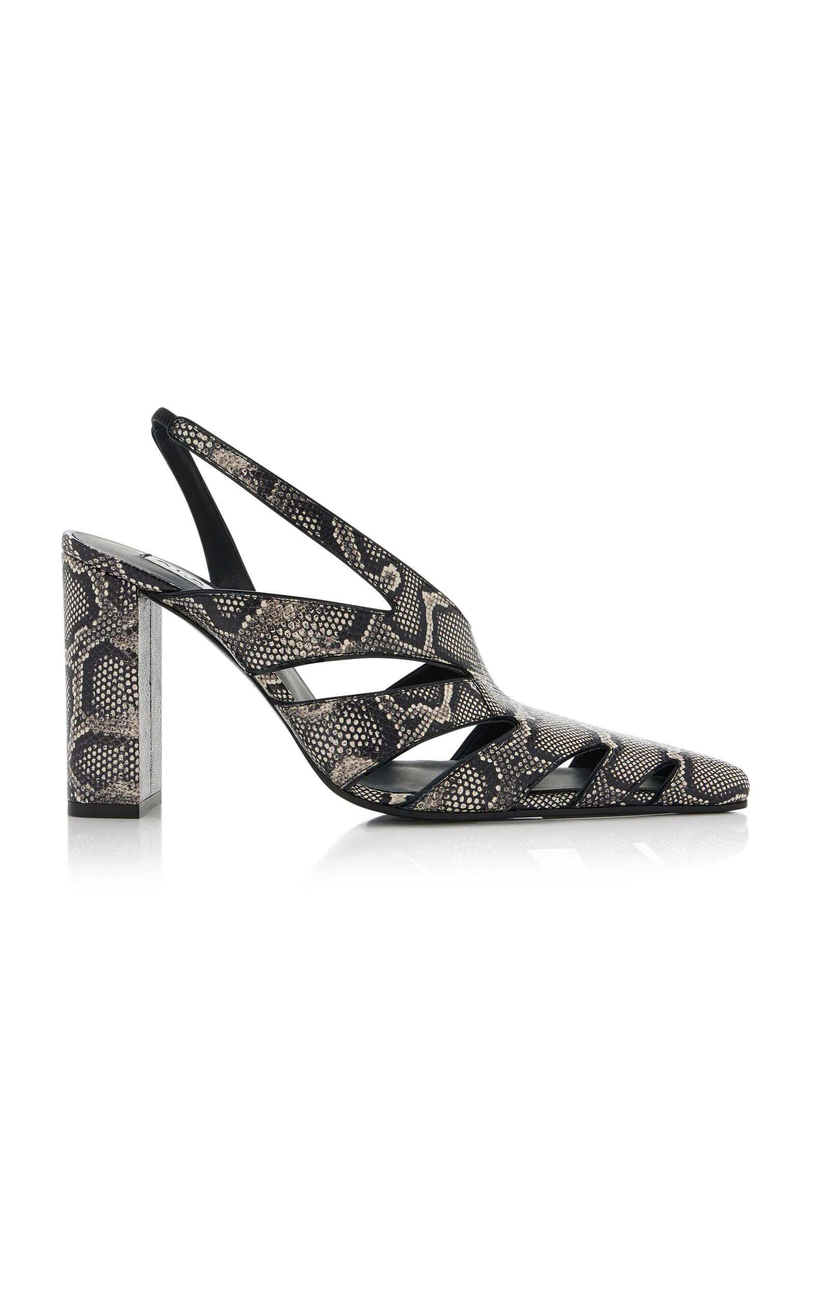 ALAÏA Snake-Effect Leather Slingback Pumps