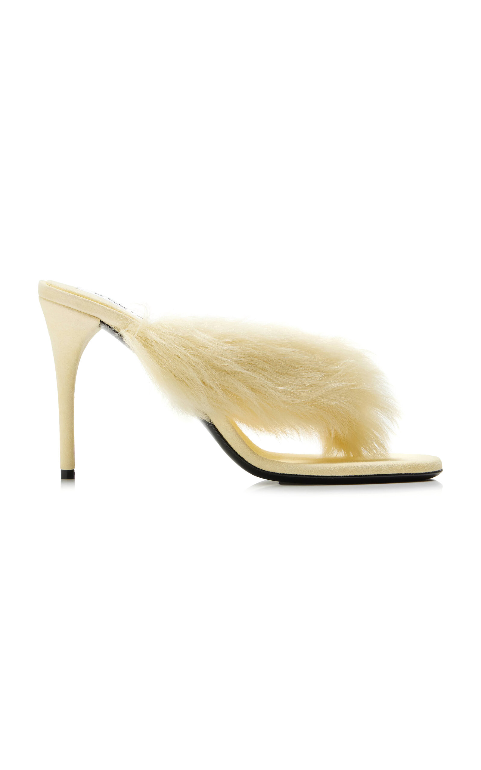 ALAÏA Shearling-Trimmed Suede Thong Sandals