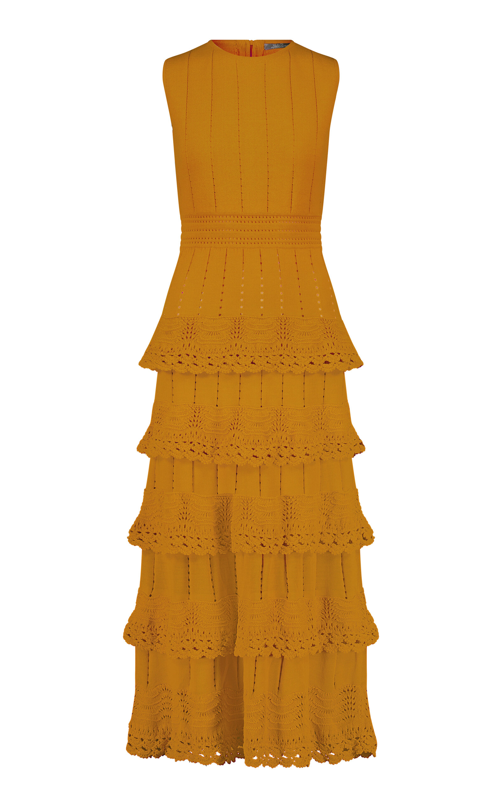 Lela Rose Piper Crocheted Cotton-Blend Knit Maxi Dress - Yellow