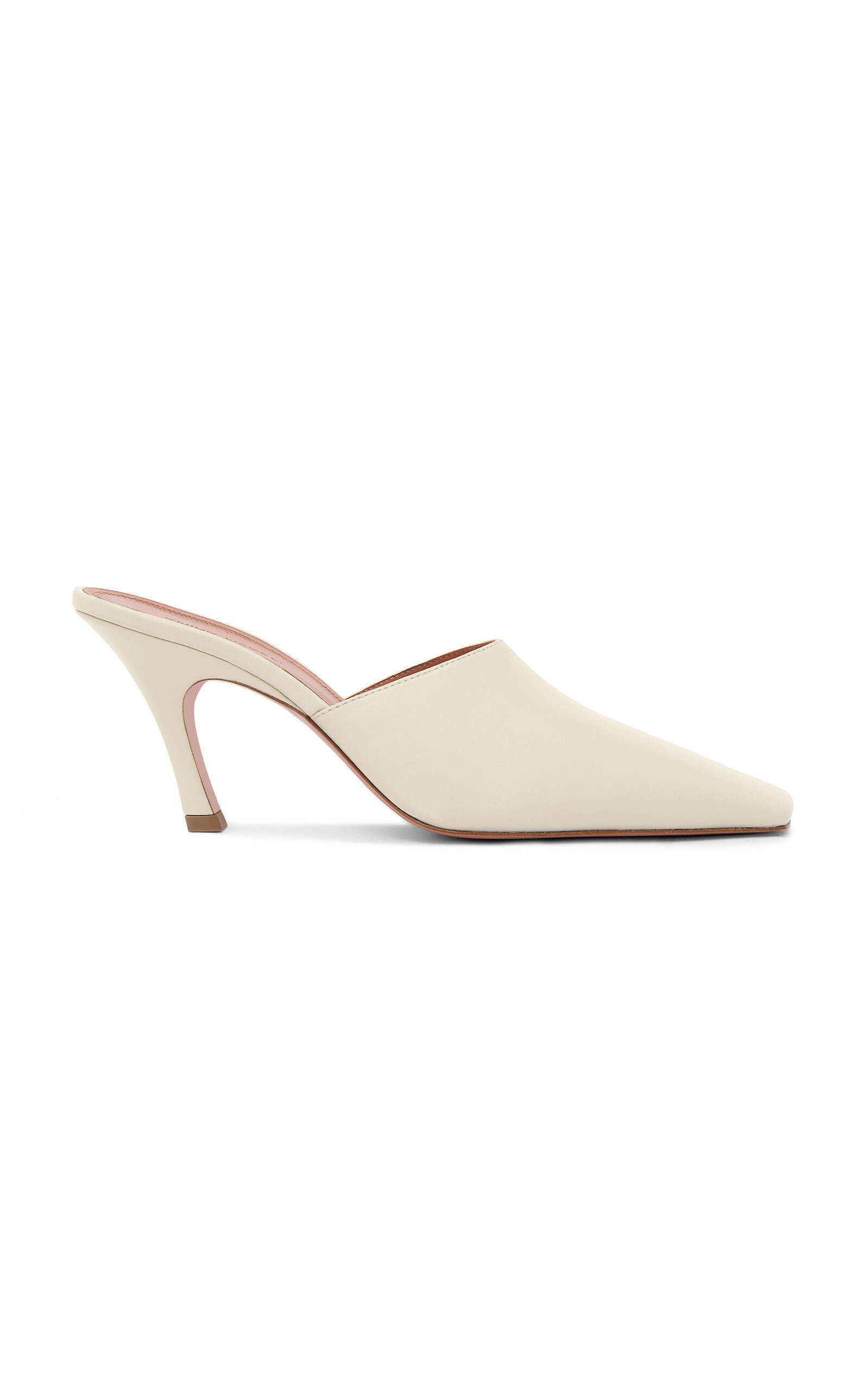 Amina Muaddi Jamie Leather Mules In White