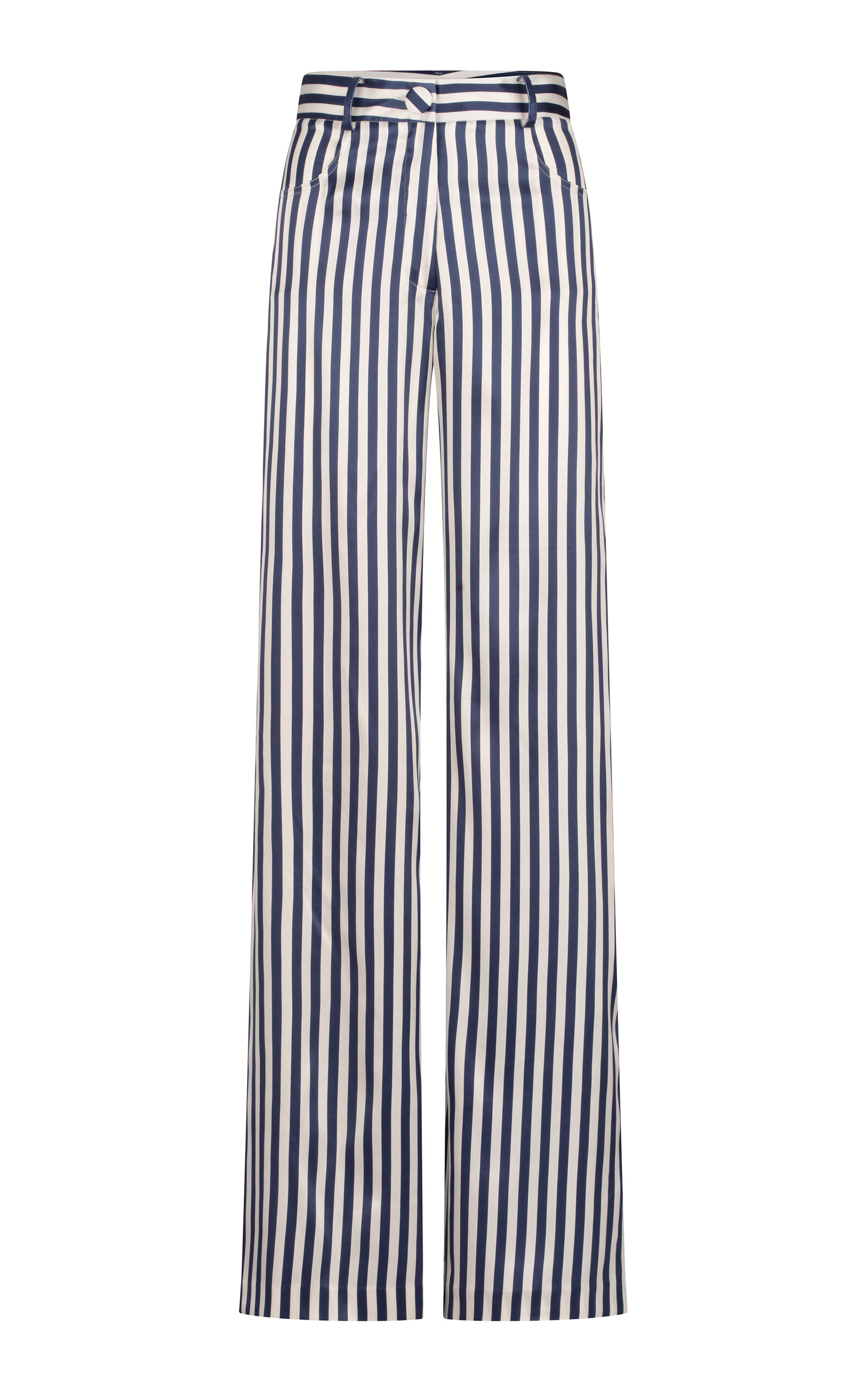 Silvia Tcherassi Emine Striped Silk-Blend Straight-Leg Pant - Stripe - XS