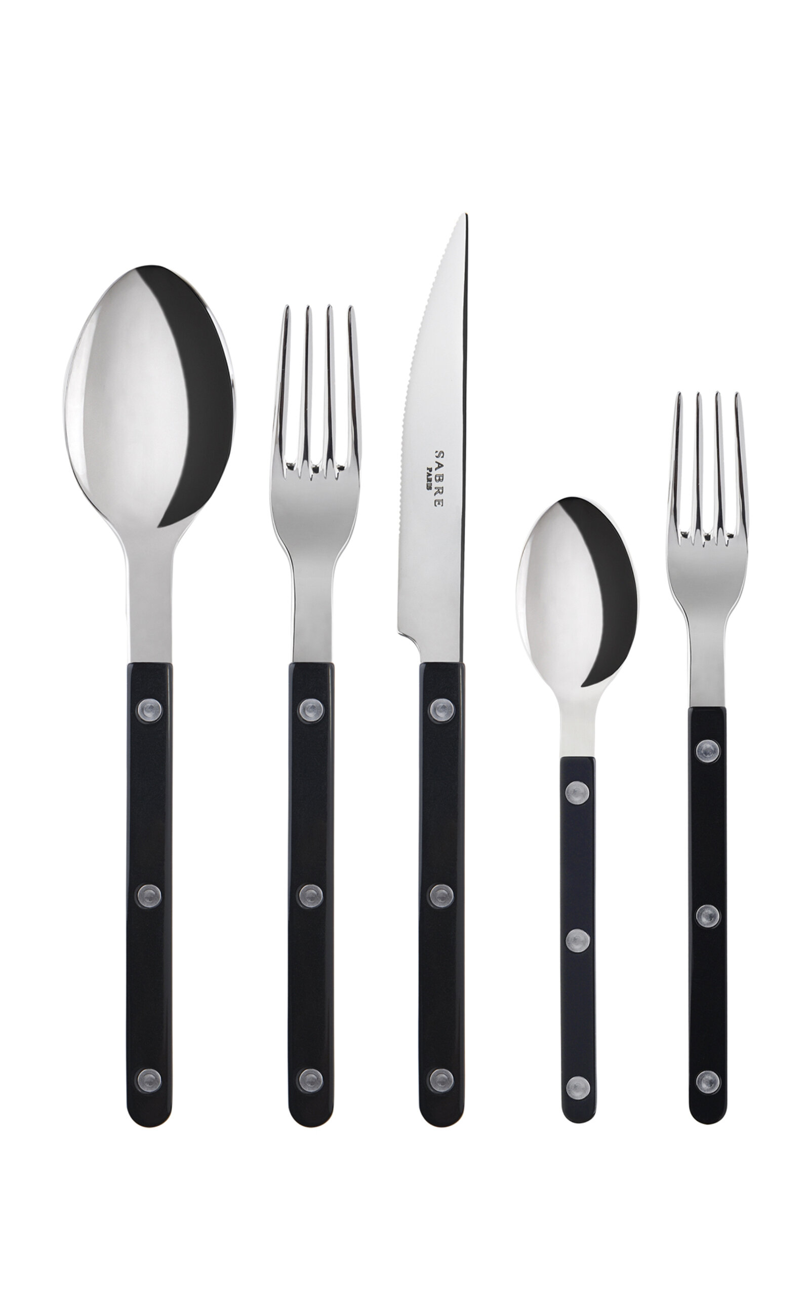 Sabre Bistrot Five-piece Silverware Set In Black