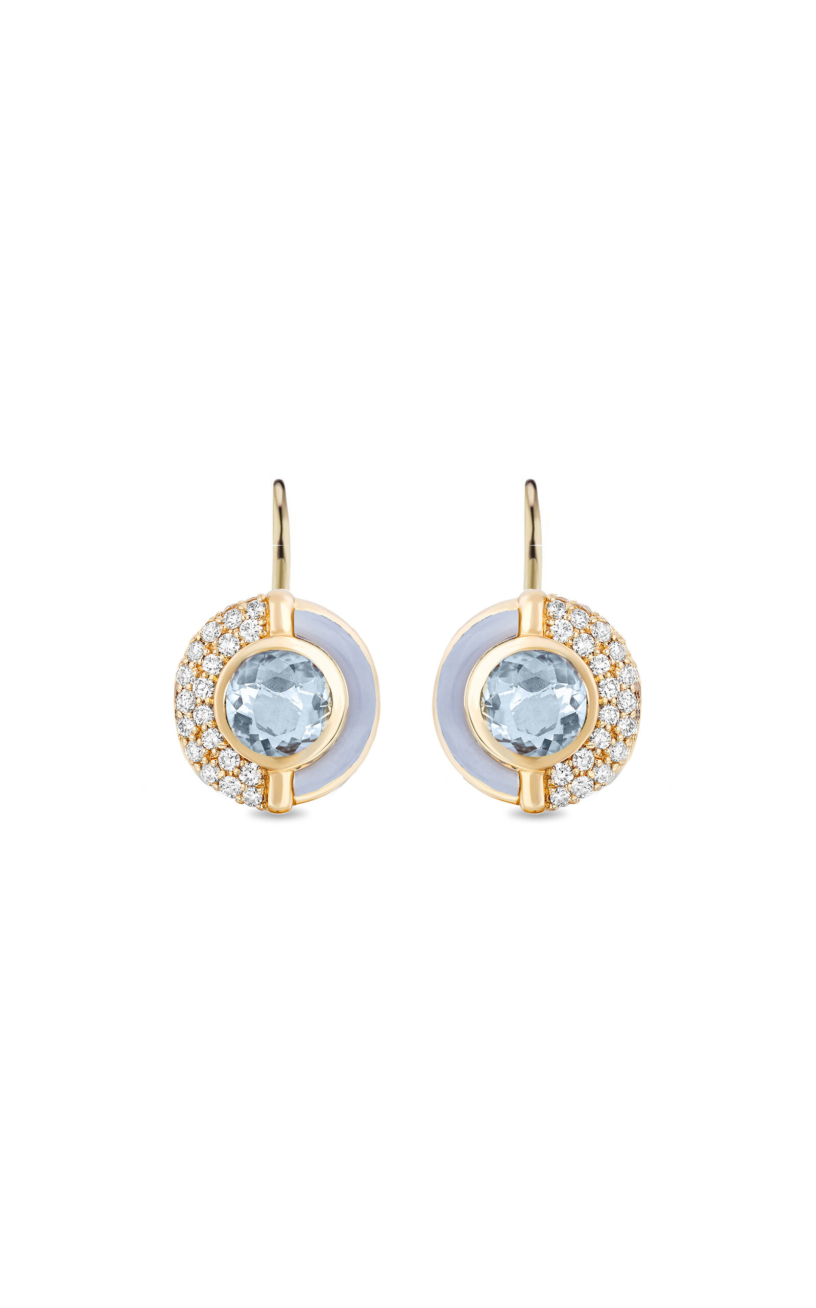 Mason And Books Sugar And Spice 14k Yellow Gold Multi-stone Earrings In Blue