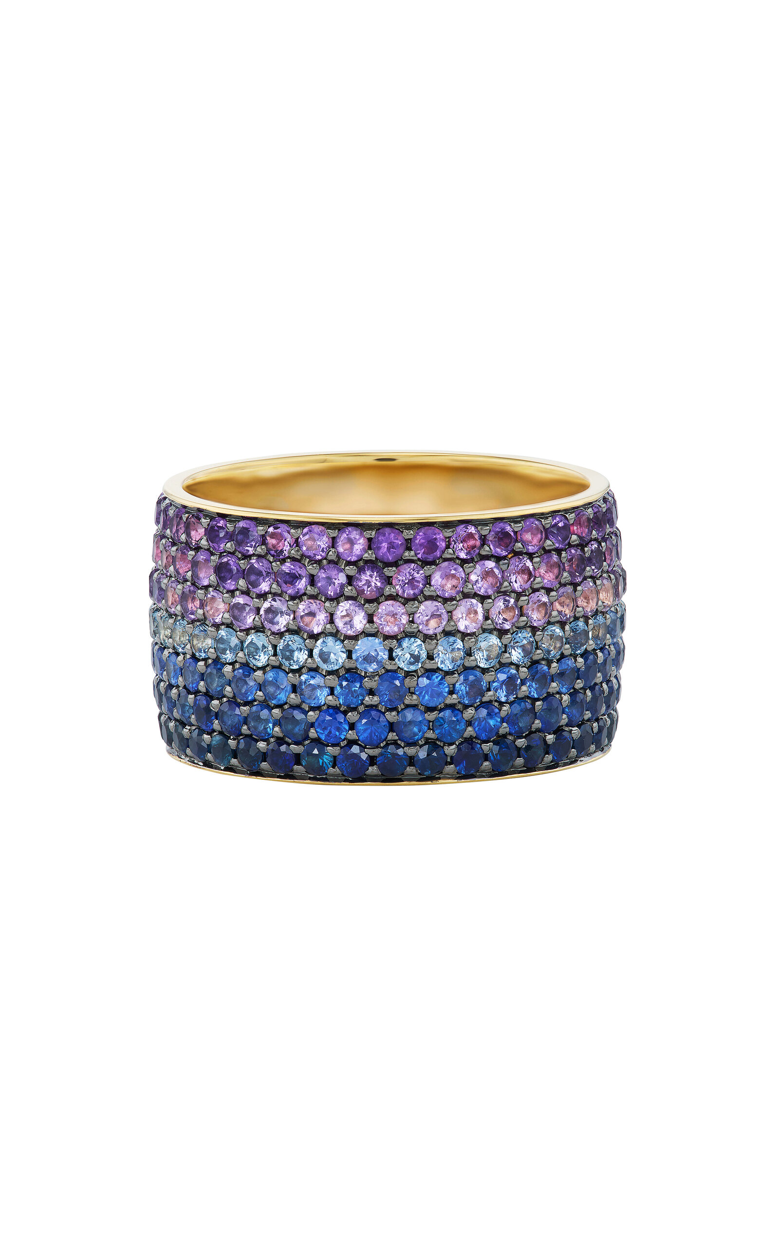 Midnight Ombre 18K Yellow Gold Sapphire And Amethyst Ring