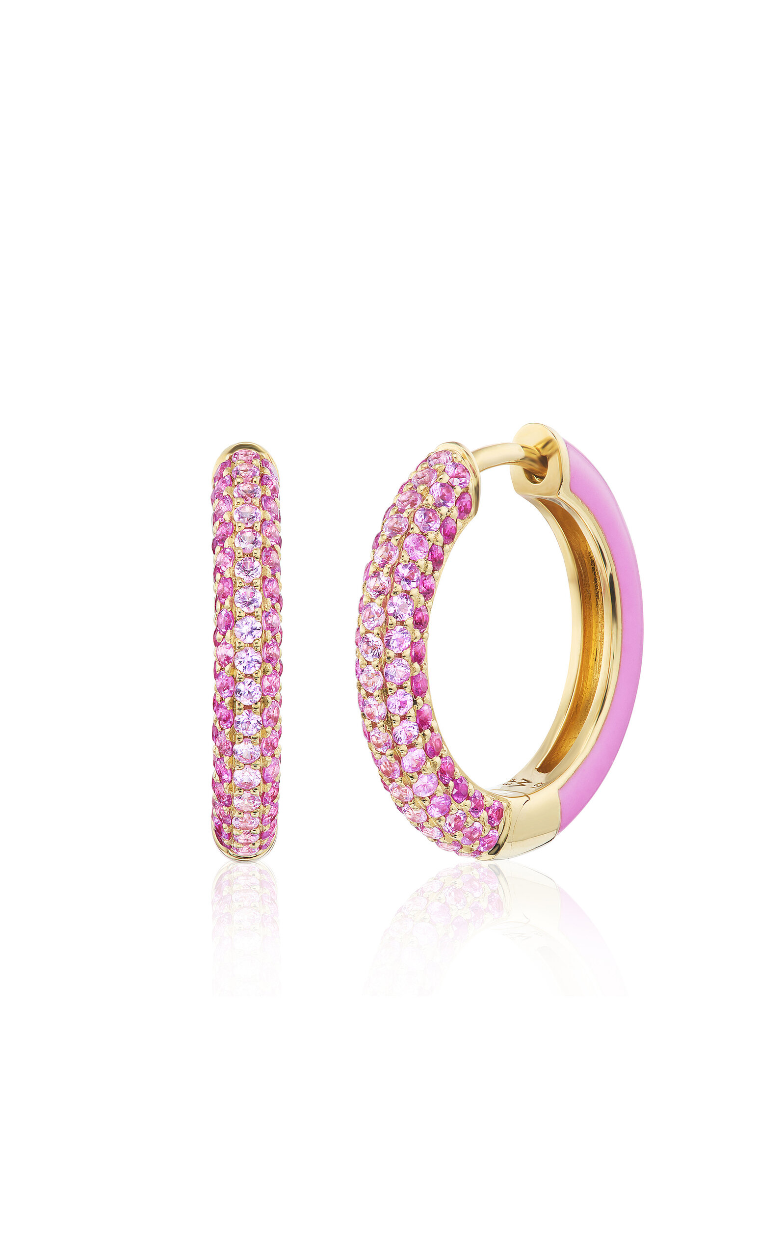 Emily P. Wheeler 18k Yellow Gold Duo Hoop Earrings - Pink - OS - Moda Operandi