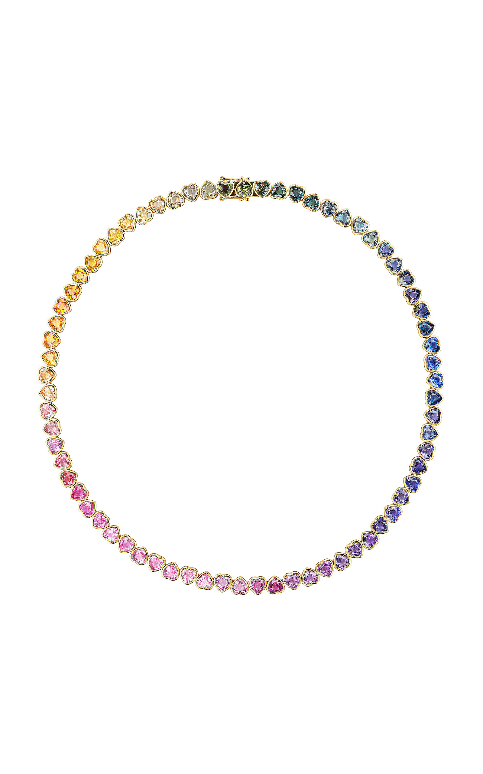 18K Yellow Gold I Heart Rainbows Necklace