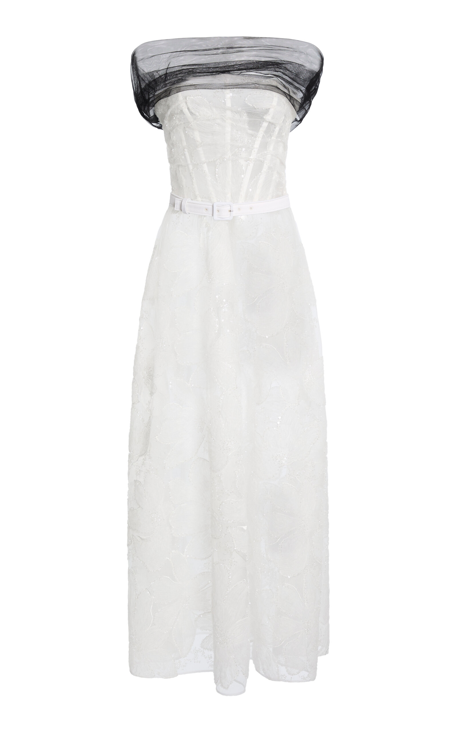 Zuhair Murad Floral Tulle Midi Dress