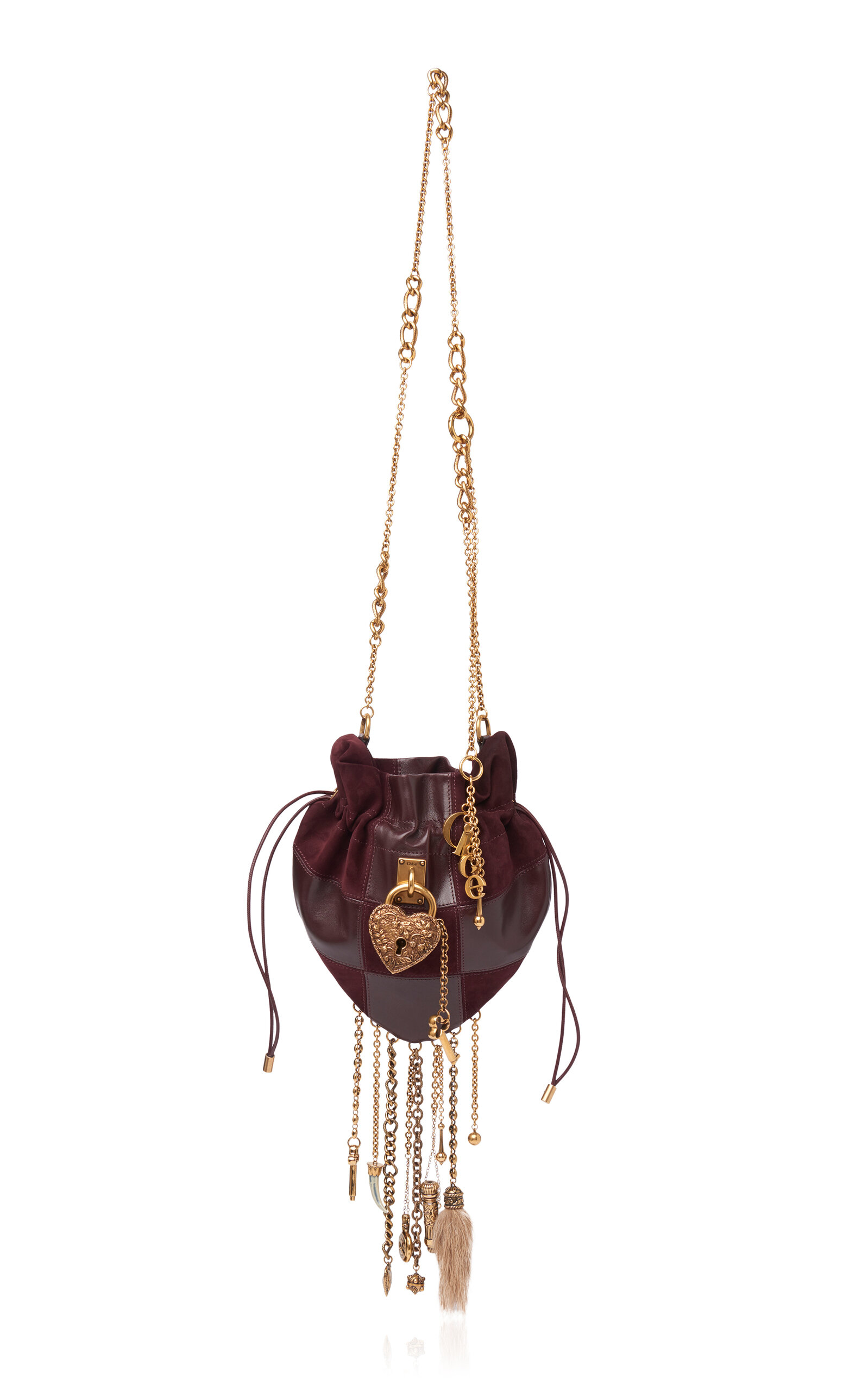 Chloé Château Treasures Patchwork Suede and Leather Shoulder Bag