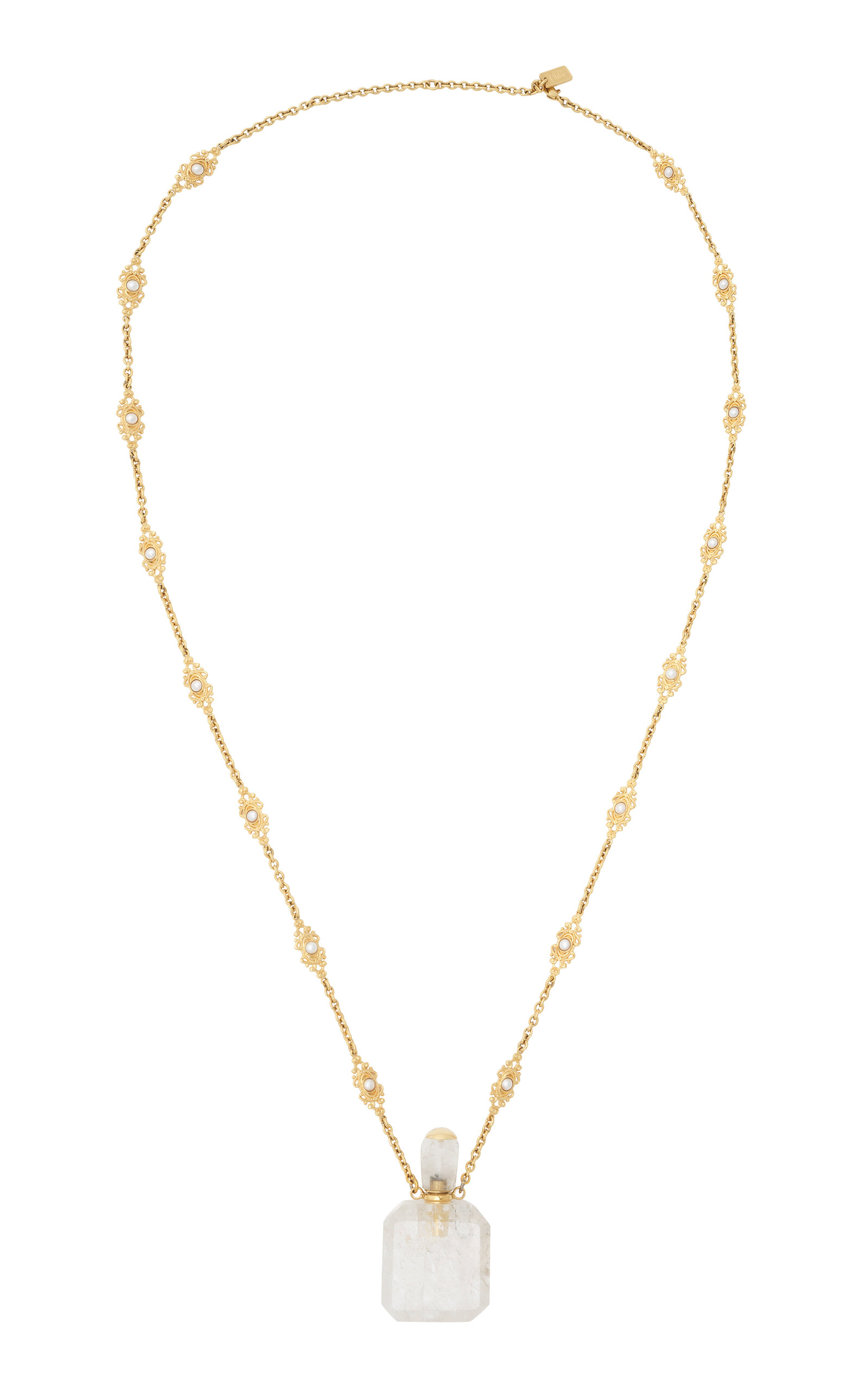 Chloé Elixir Brass; Crystal And Resin Necklace In Gold