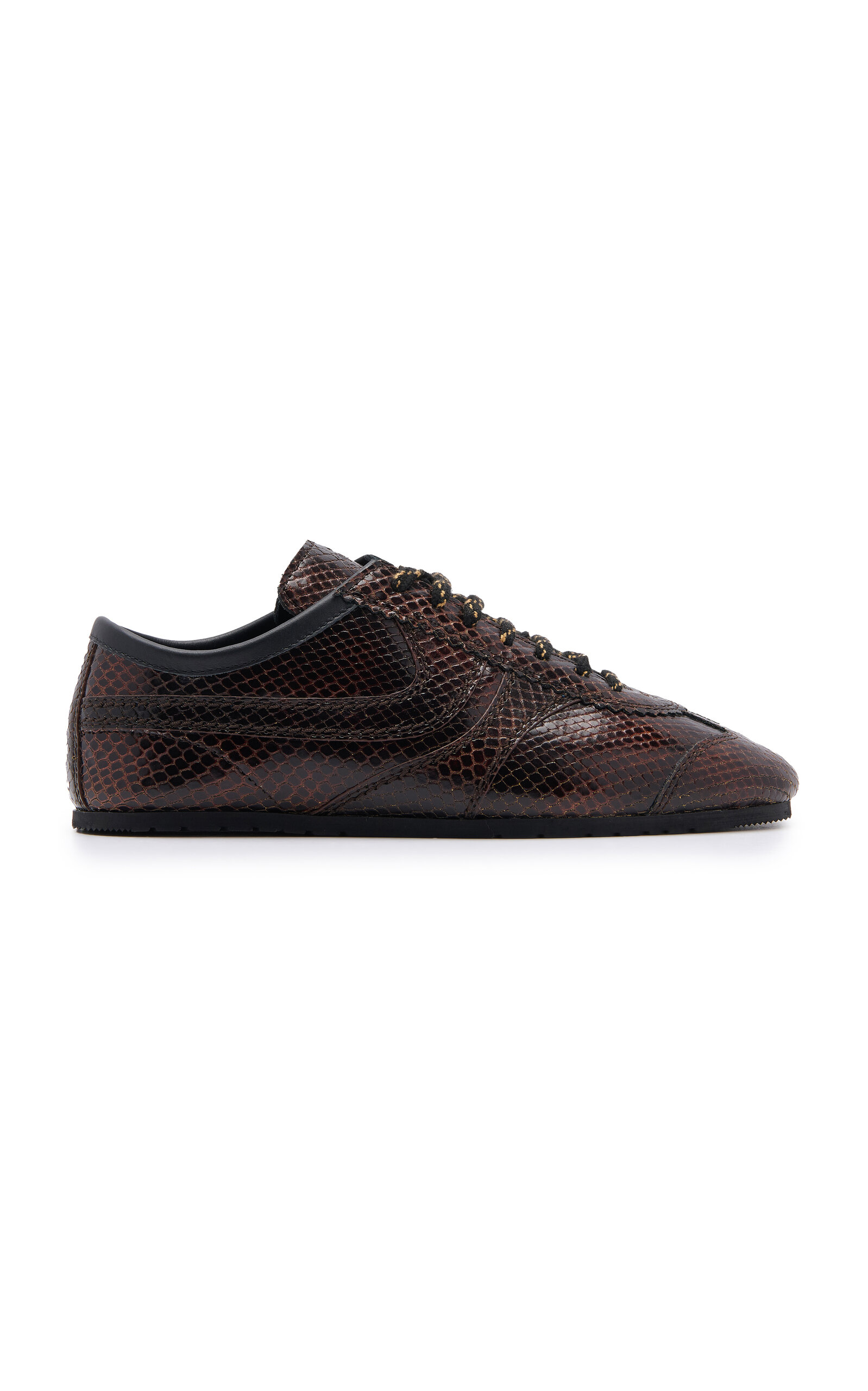 Snake-Effect Leather Sneakers