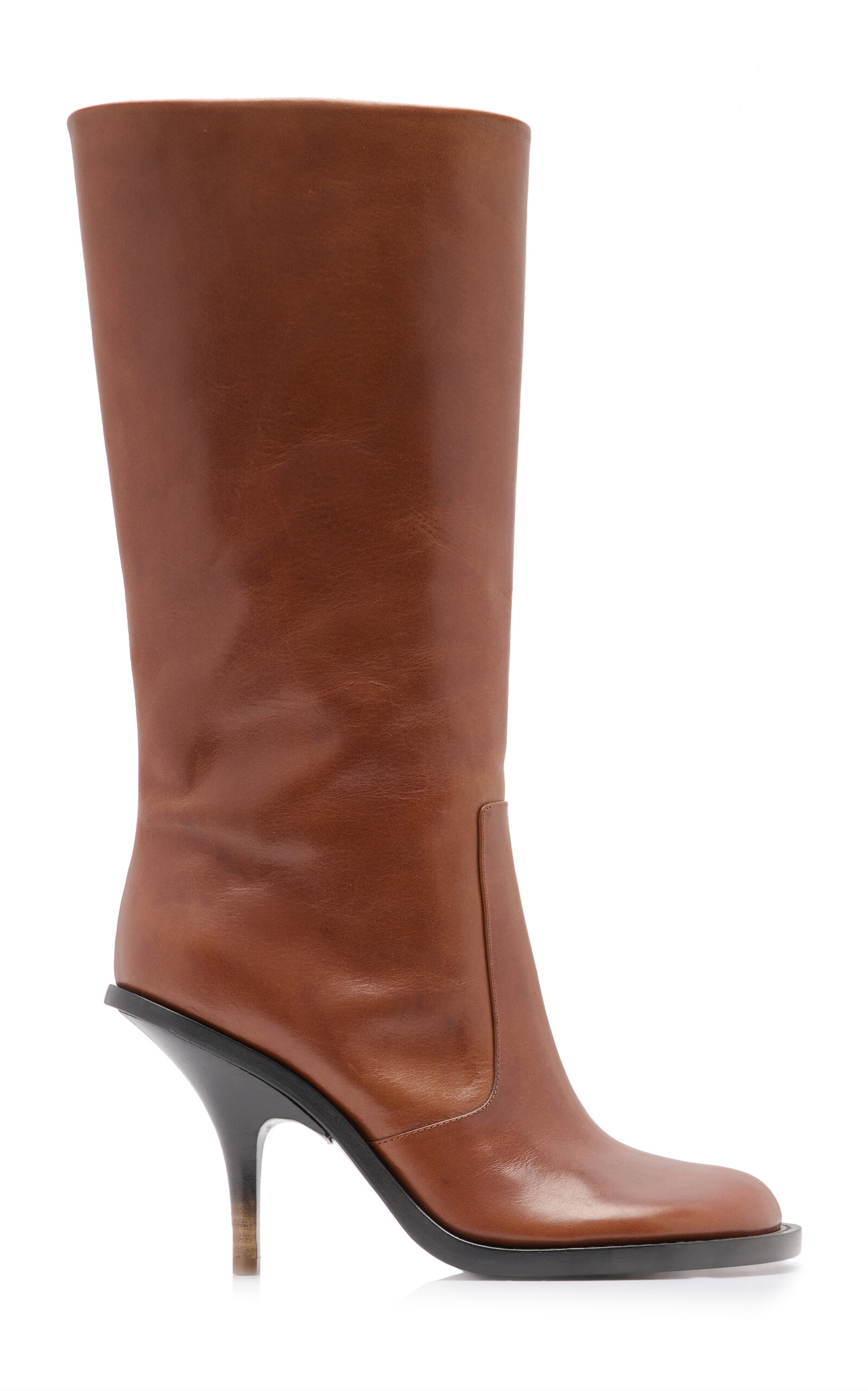 Dries Van Noten Leather Knee Boots In Brown