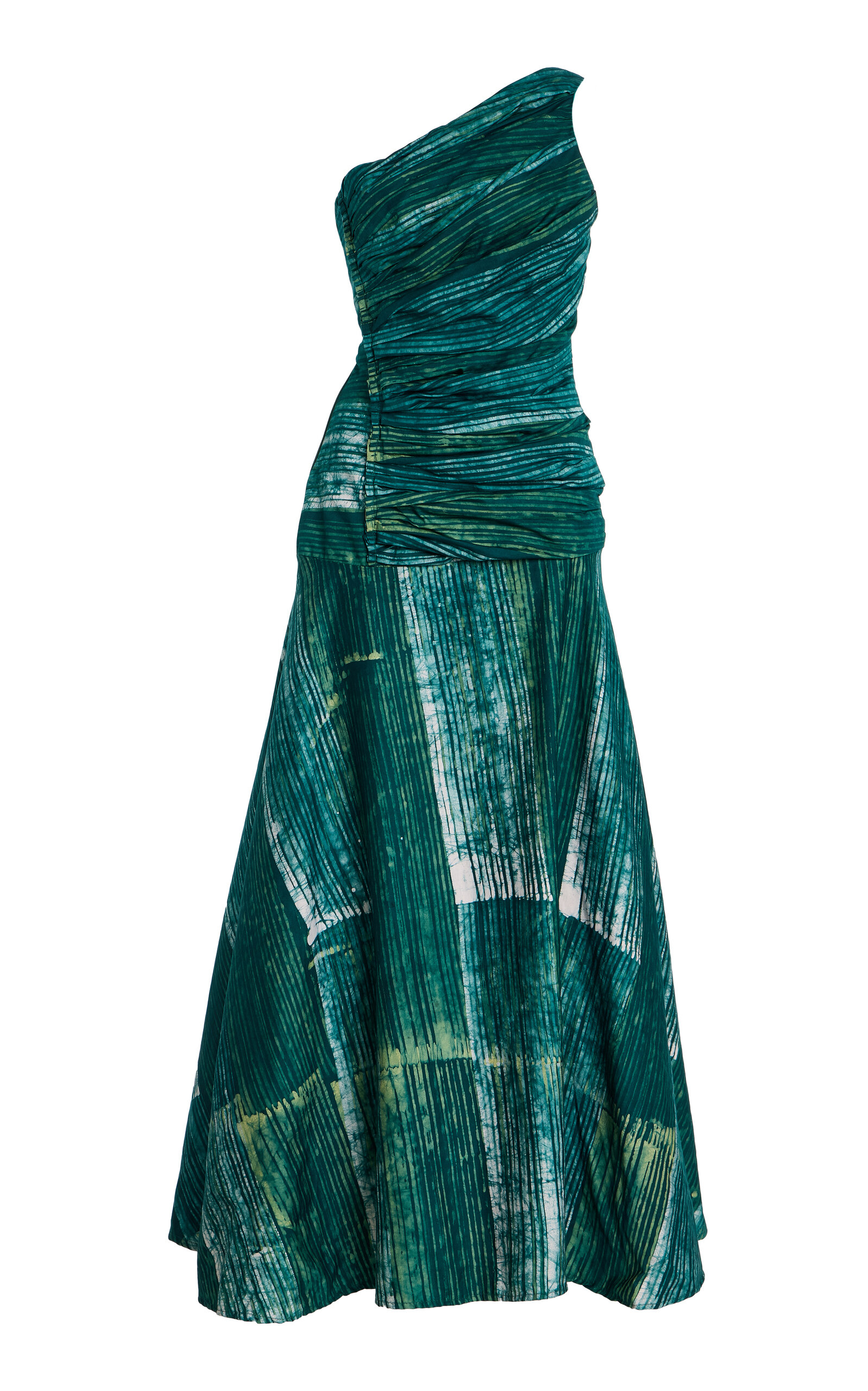 Busayo Tiwa One-shoulder Cotton Maxi Dress In Green