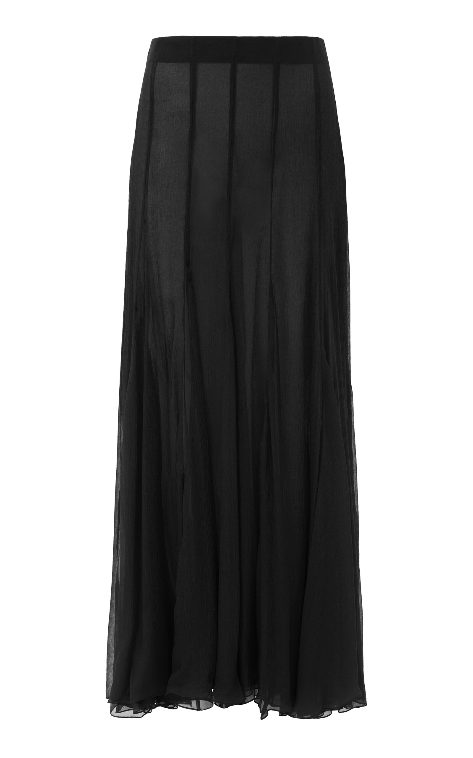 Chloé Organic Silk Mousseline Maxi Skirt In Black