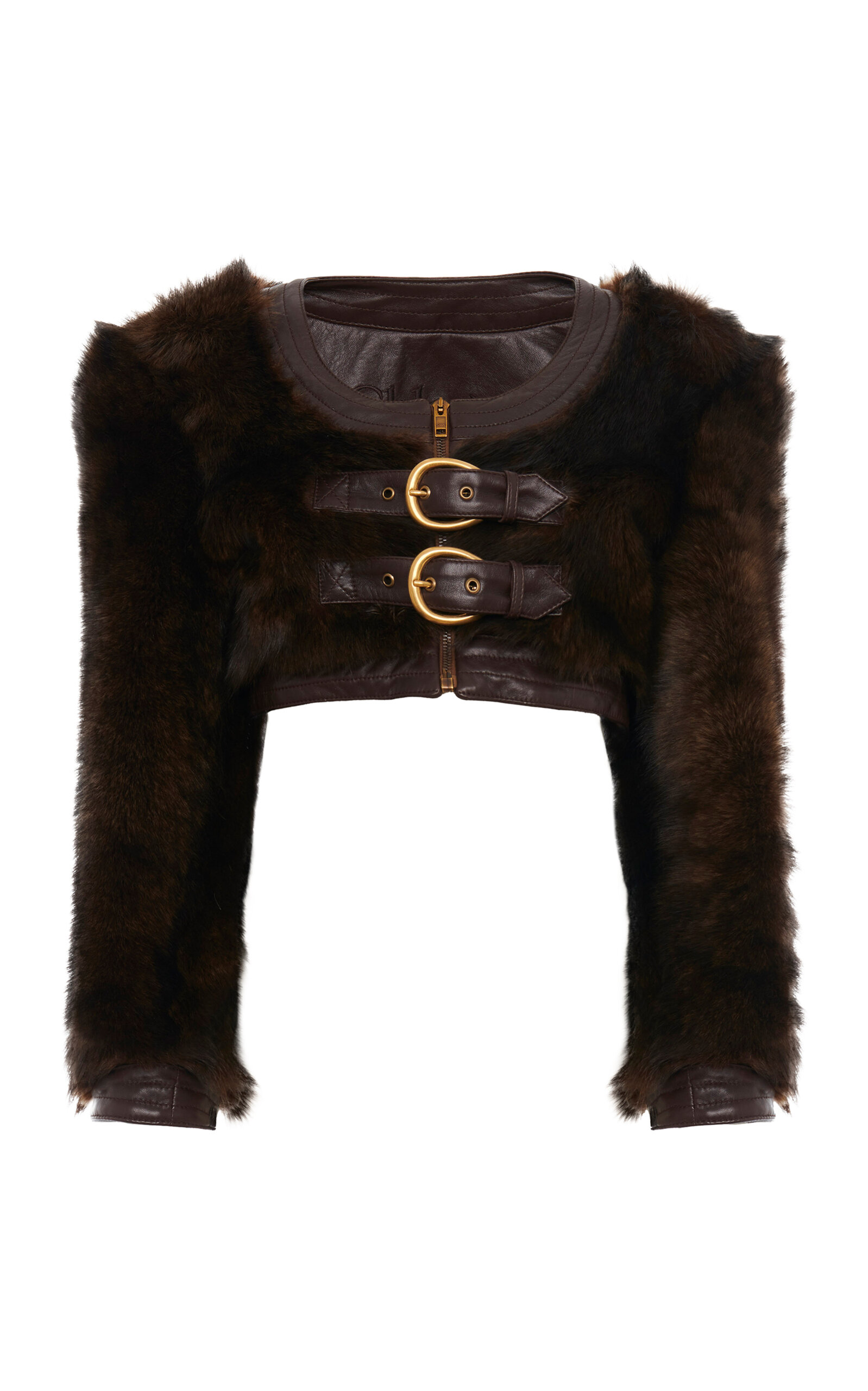 Chloé Shearling-Leather Cropped Jacket