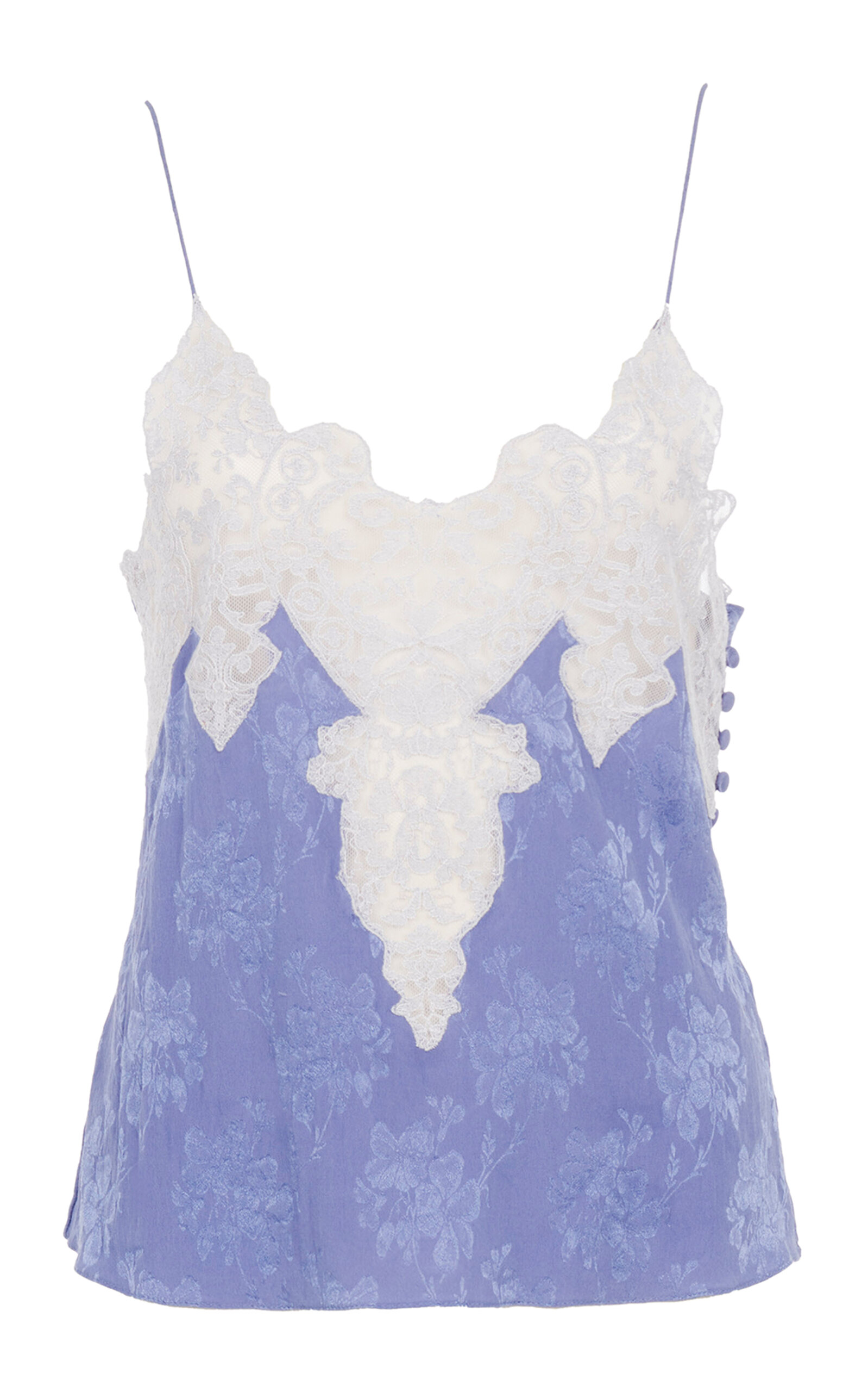 Chloé Lace-Trimmed Silk-Jacquard Lingerie Top