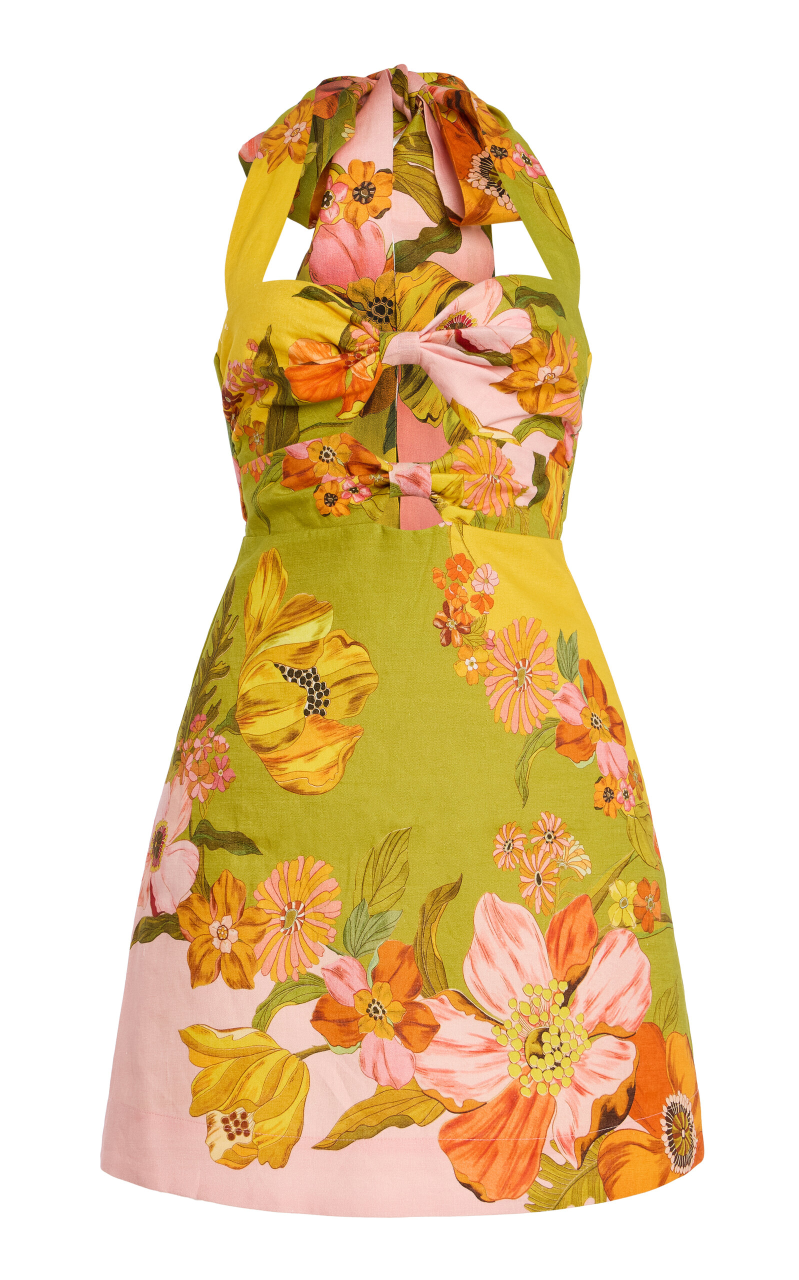 ALÉMAIS Silas Linen Mini Halter Dress