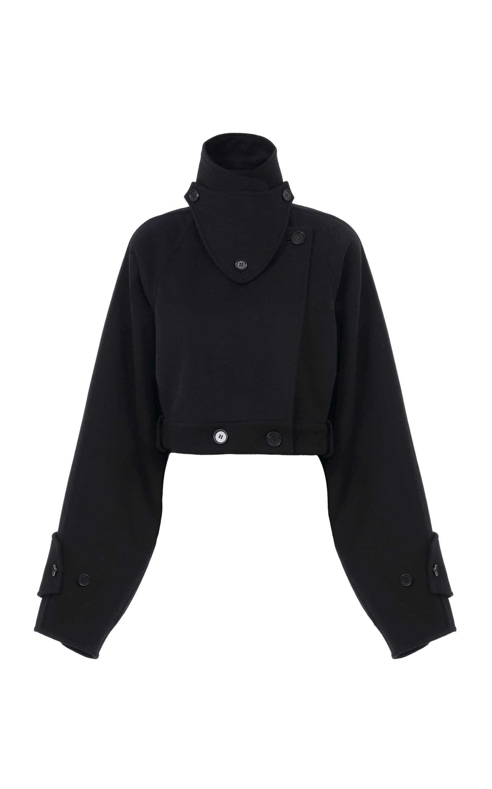 Chloé Belted Wool Coat In Black