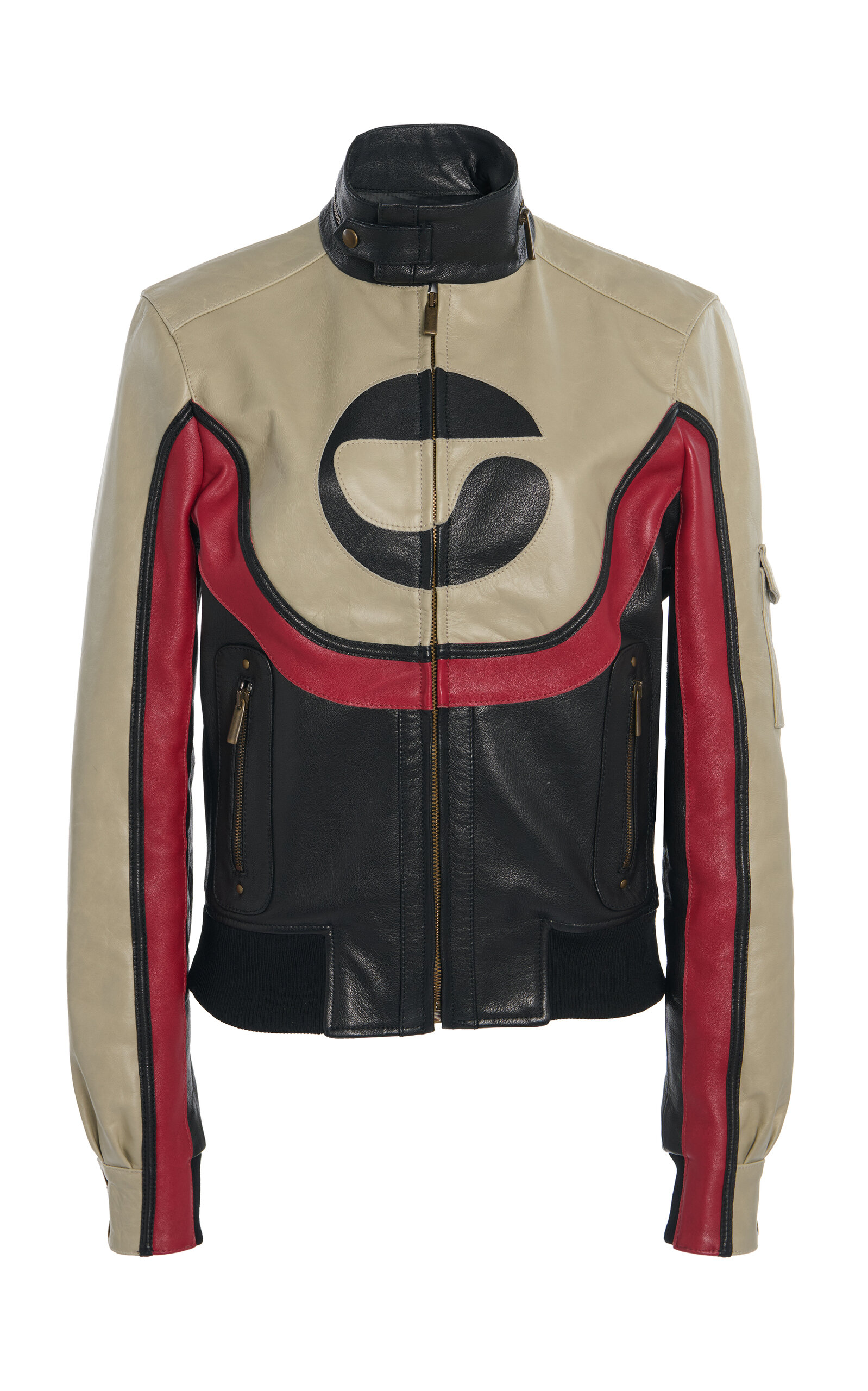 Coperni C-logo Leather Jacket In Multi