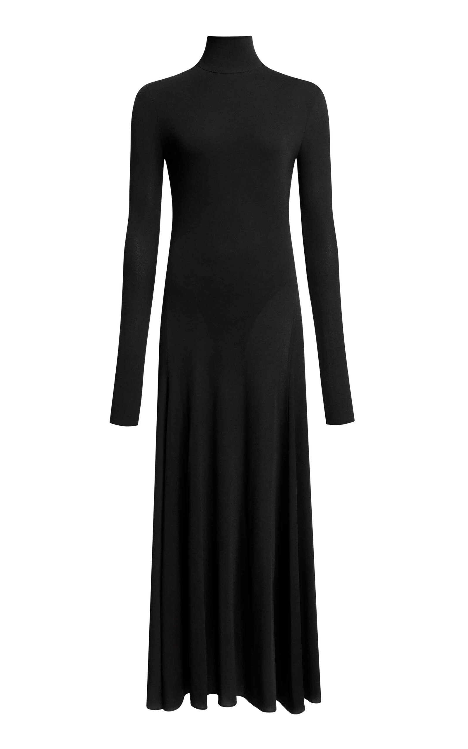 Alaïa Sheer Open-back Turtleneck Jumpsuit In Black