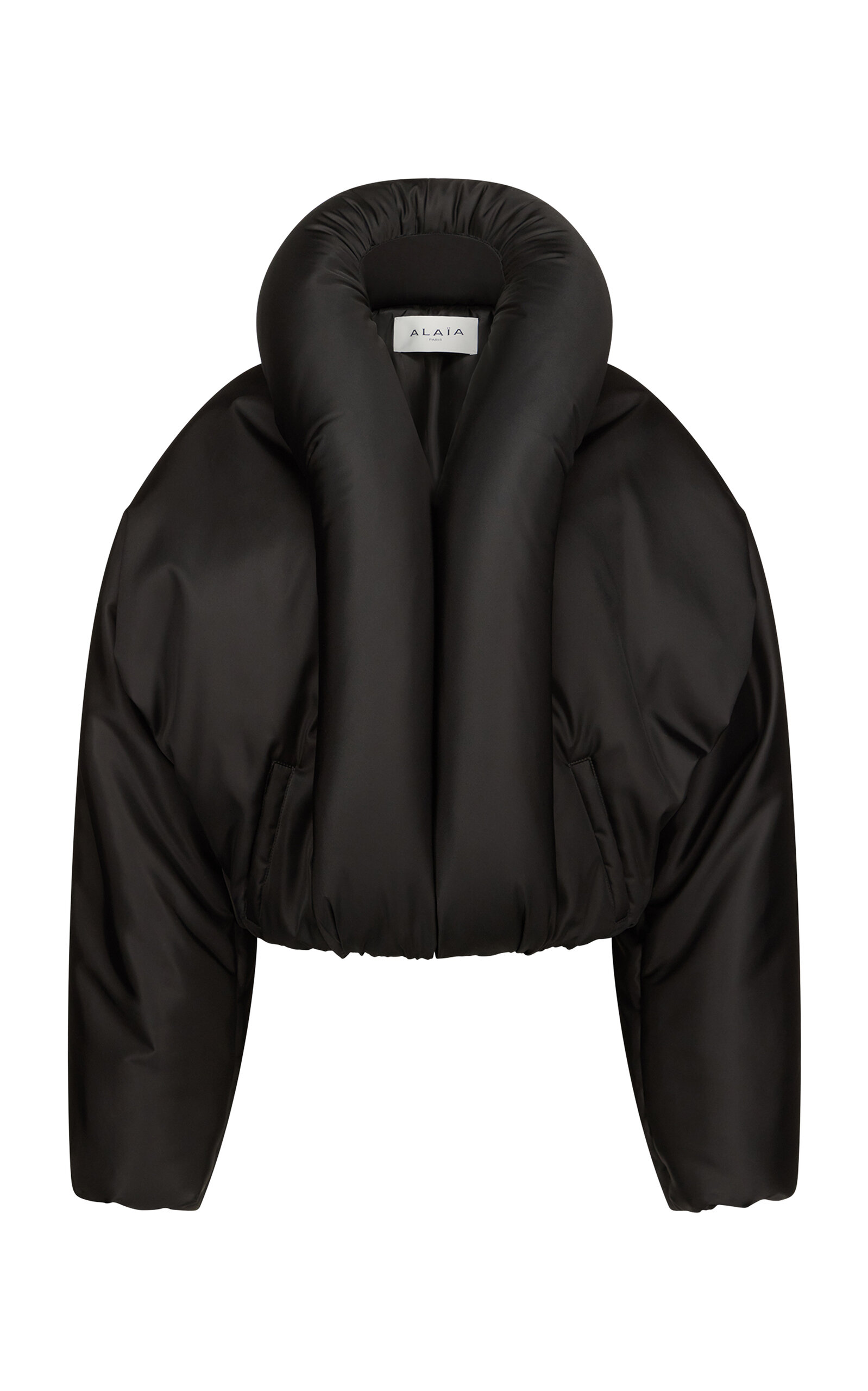 Alaïa Insulated Long Sleeve High Collar Jacket In Black