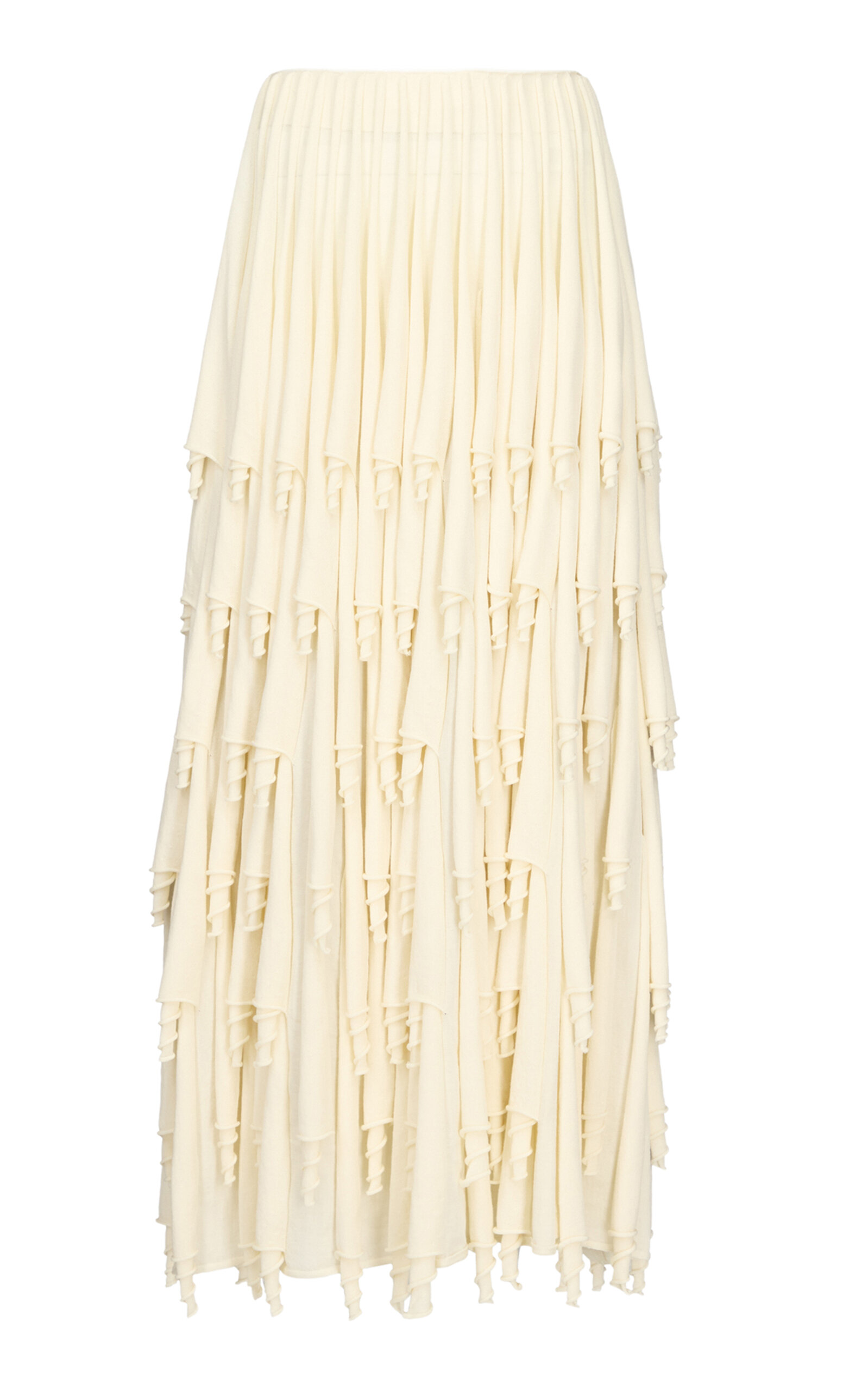 Alaïa Layered Wool-blend Maxi Skirt In Neutral
