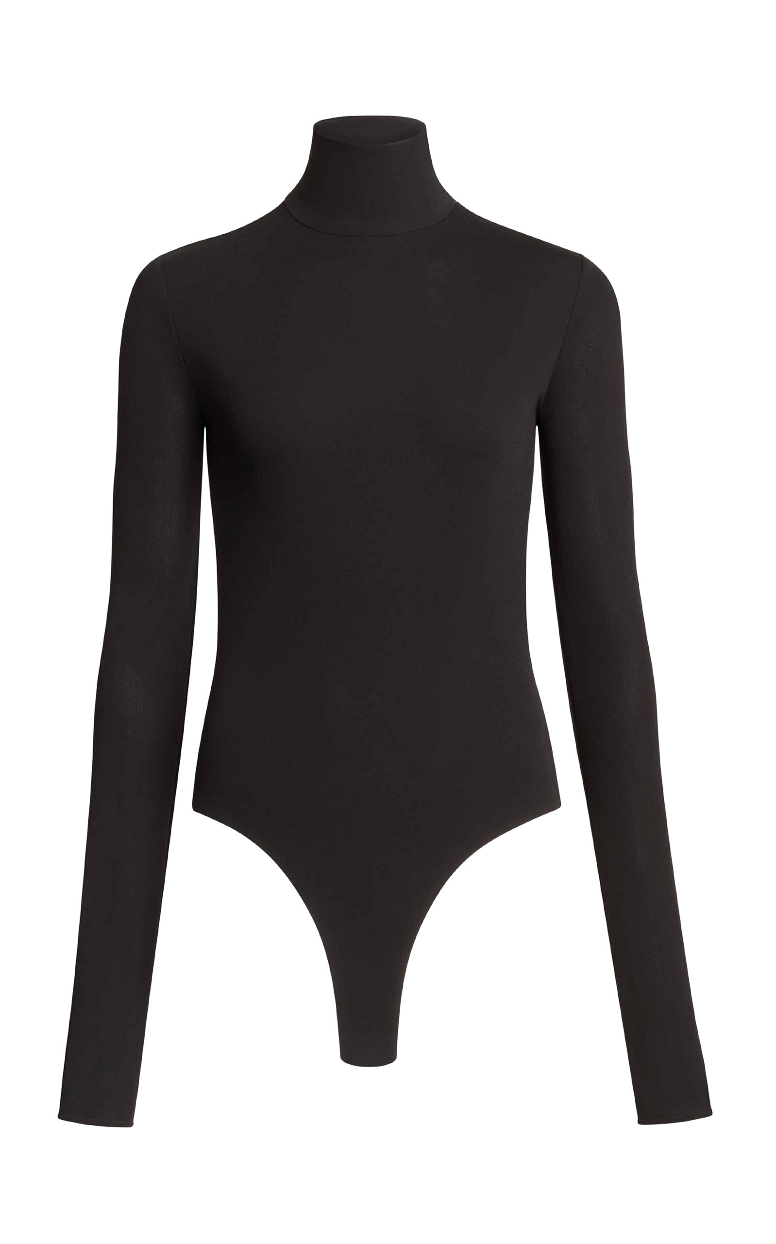 Alaïa Heart Jersey Bodysuit With Heart-shaped Back Neckline In Black