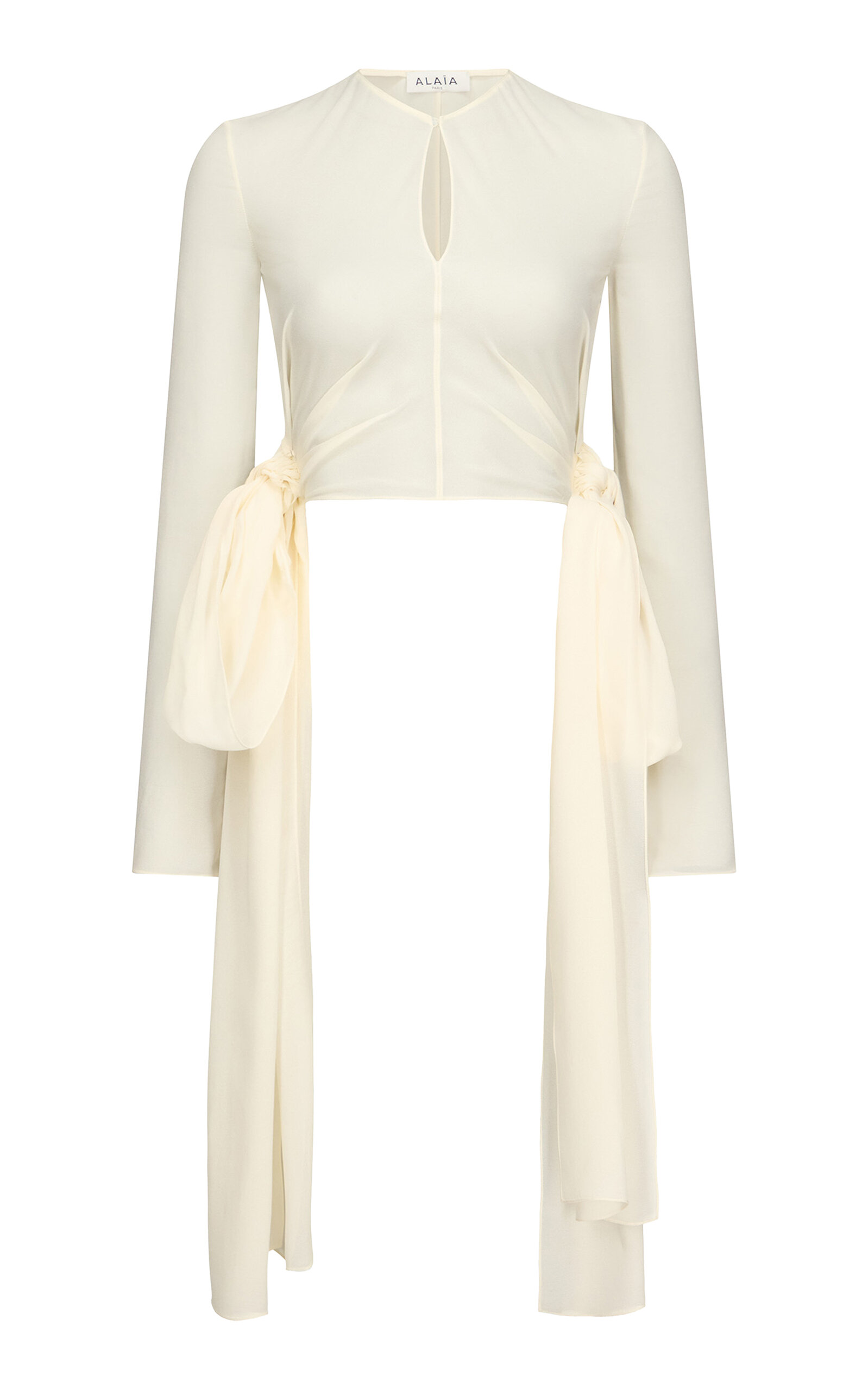 ALAÏA Bow-Detailed Jersey Blouse
