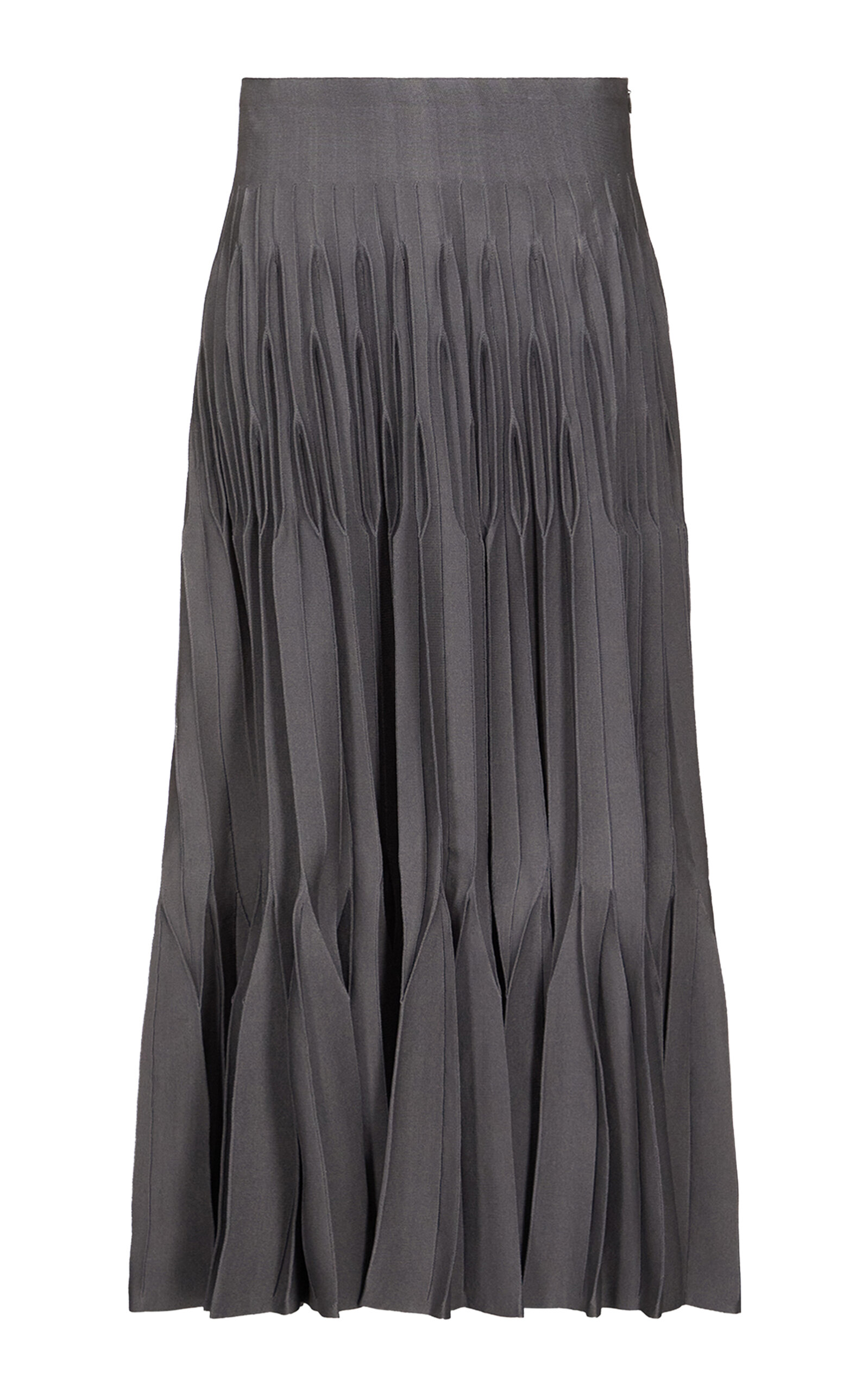 Alaïa Pleated Silk-blend Midi Dress In Brown