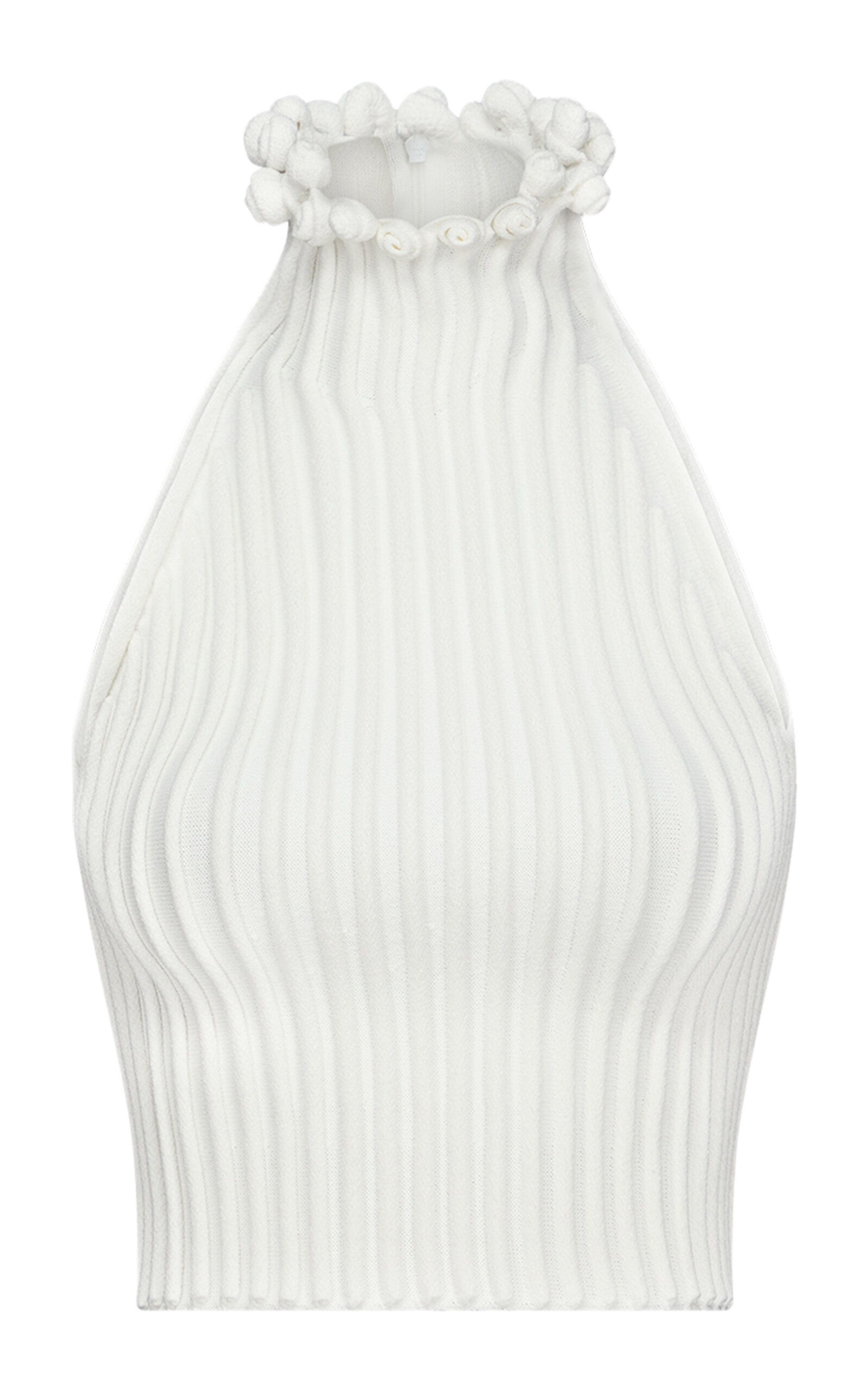 Alaïa Ringlet-detailed Knit Top In White
