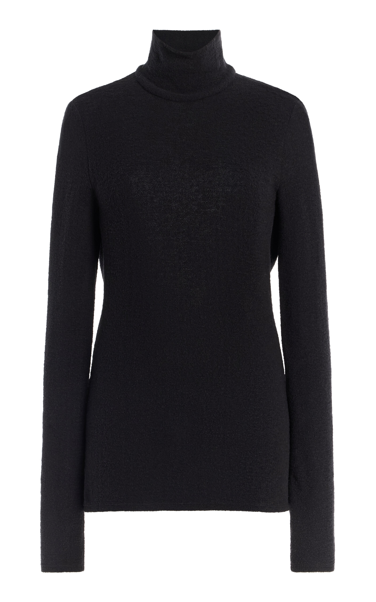 Colleen Allen Cutout Knit Turtleneck Top In Black