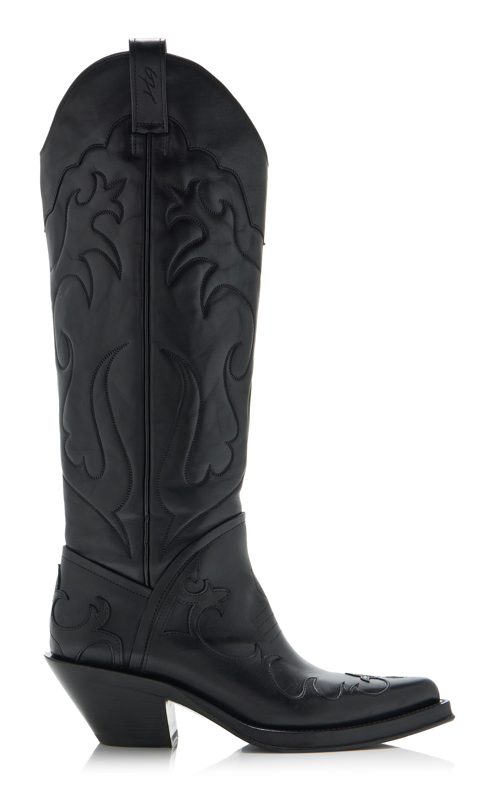 Gabriela Hearst Capitana Leather Western Boots In Black