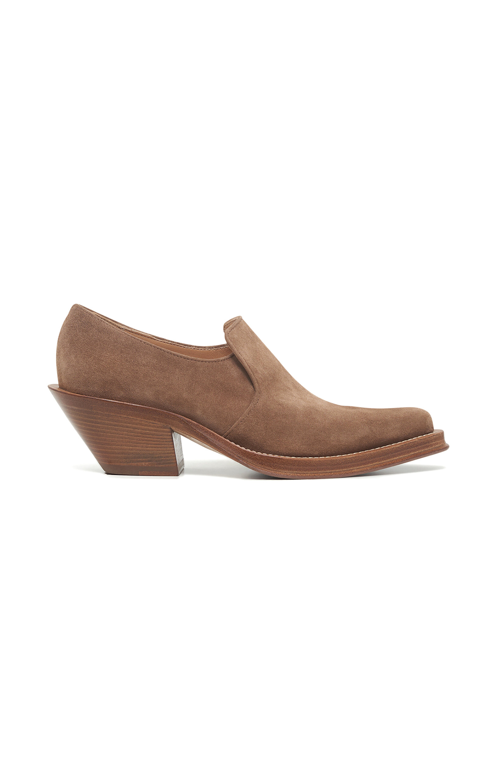 Gabriela Hearst Jack Suede Heeled Loafers In Neutral