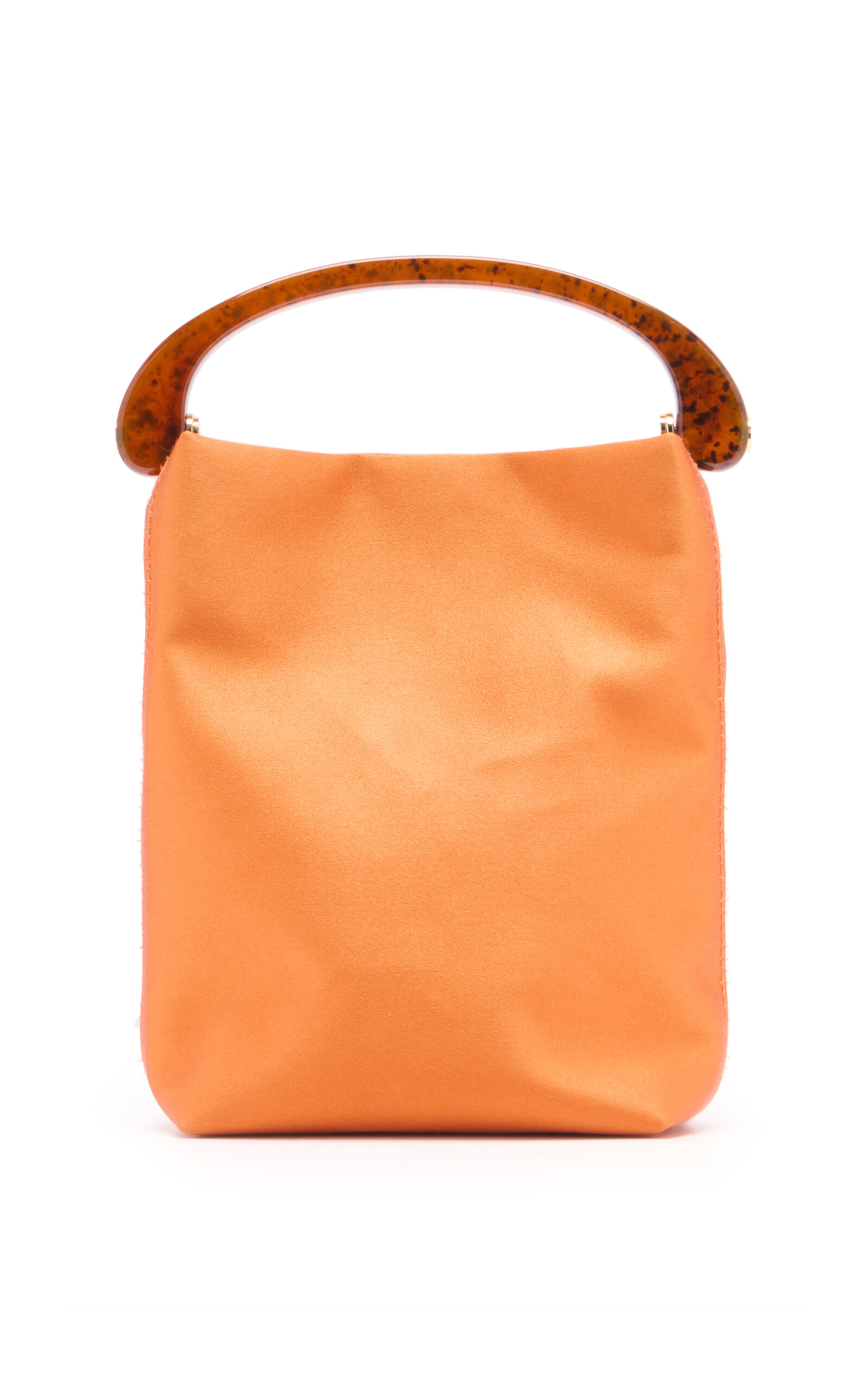 Dries Van Noten Satin Top Handle Bag - Orange - OS