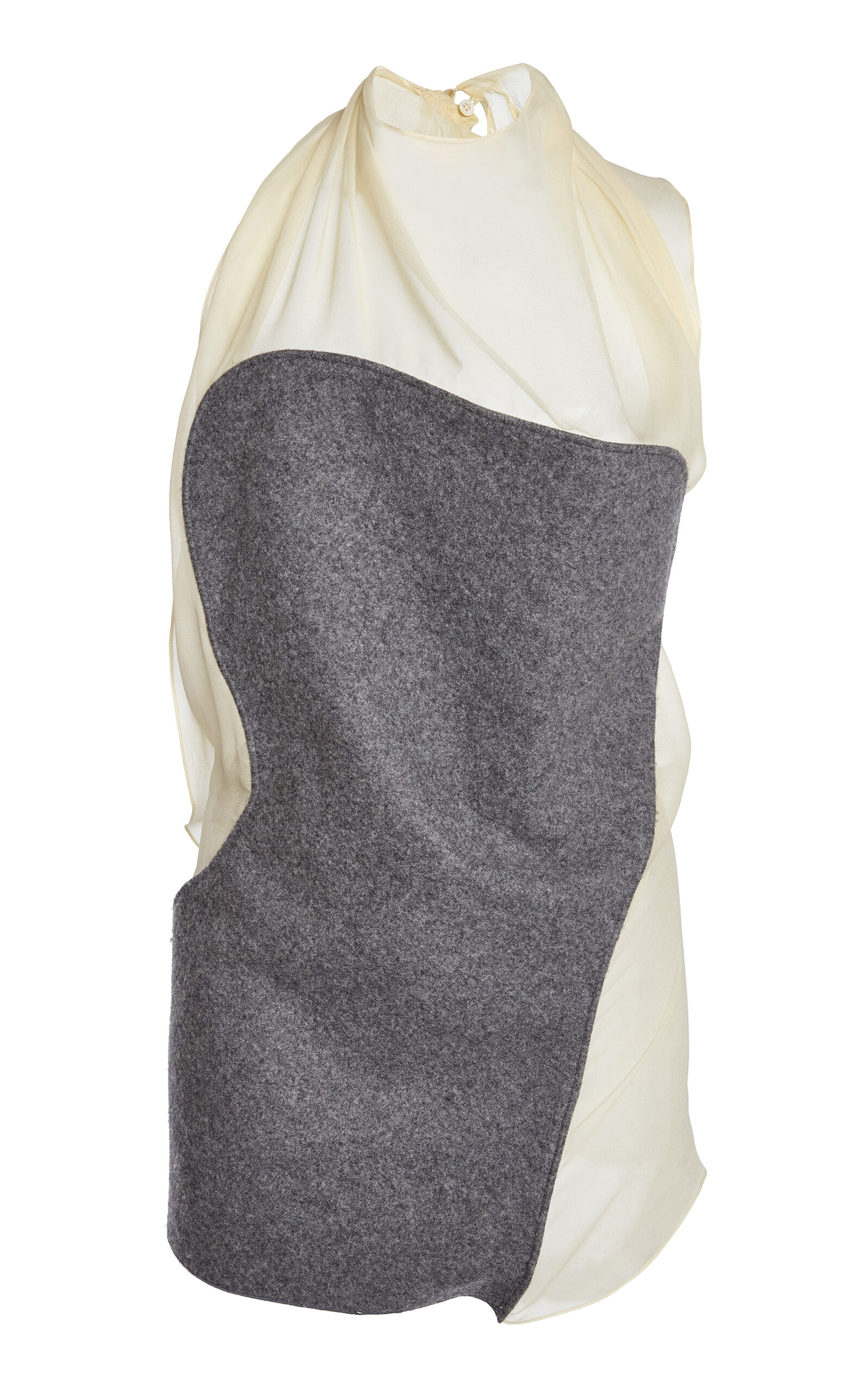 Victoria Beckham Draped Panelled Silk Top