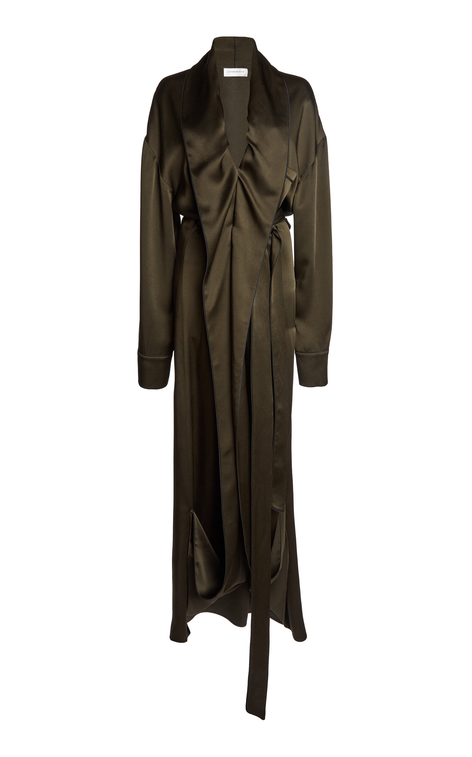 Victoria Beckham Wrapped Detail Gown - Olive