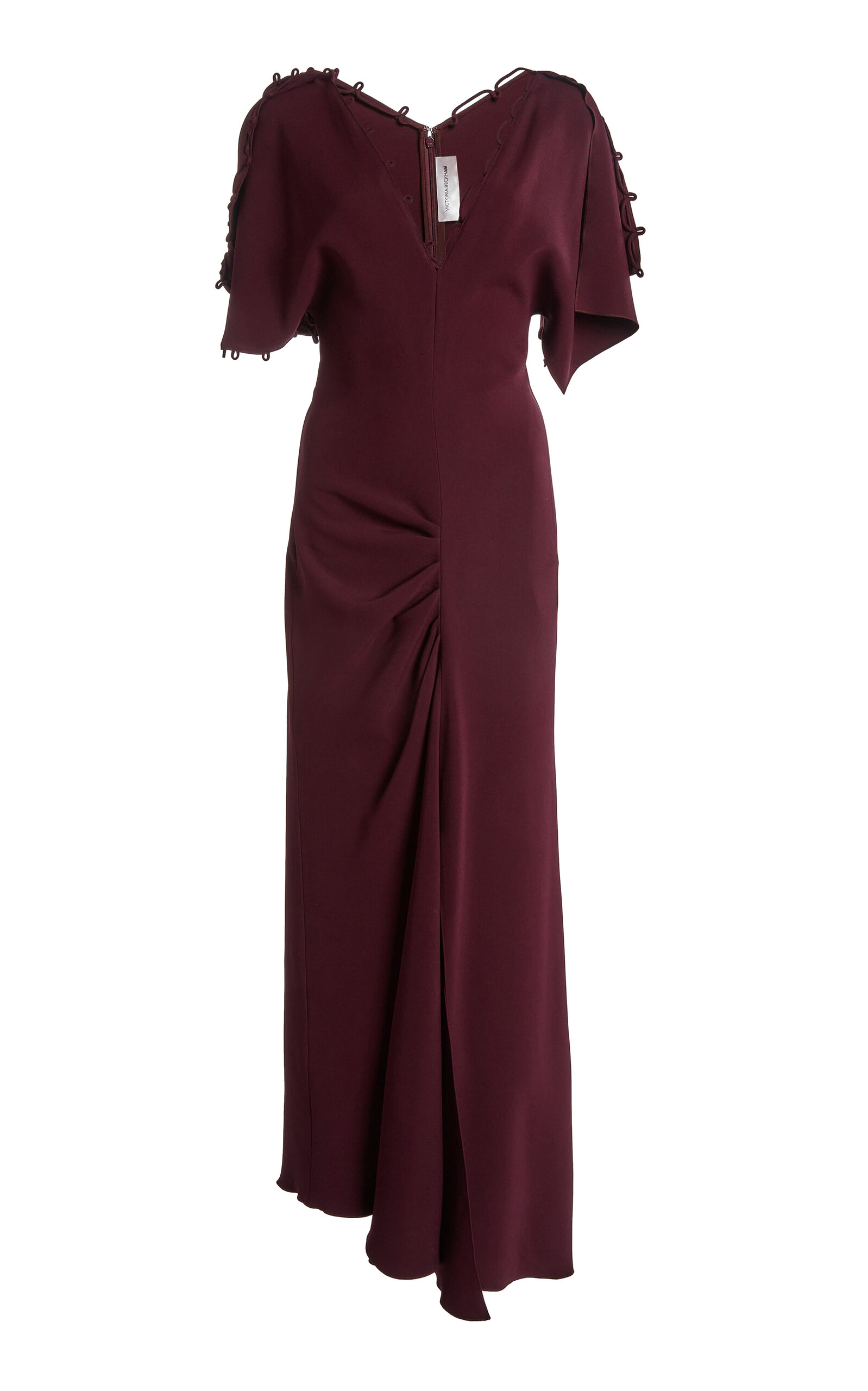 Victoria Beckham Rouleaux Detailed Dress In Burgundy