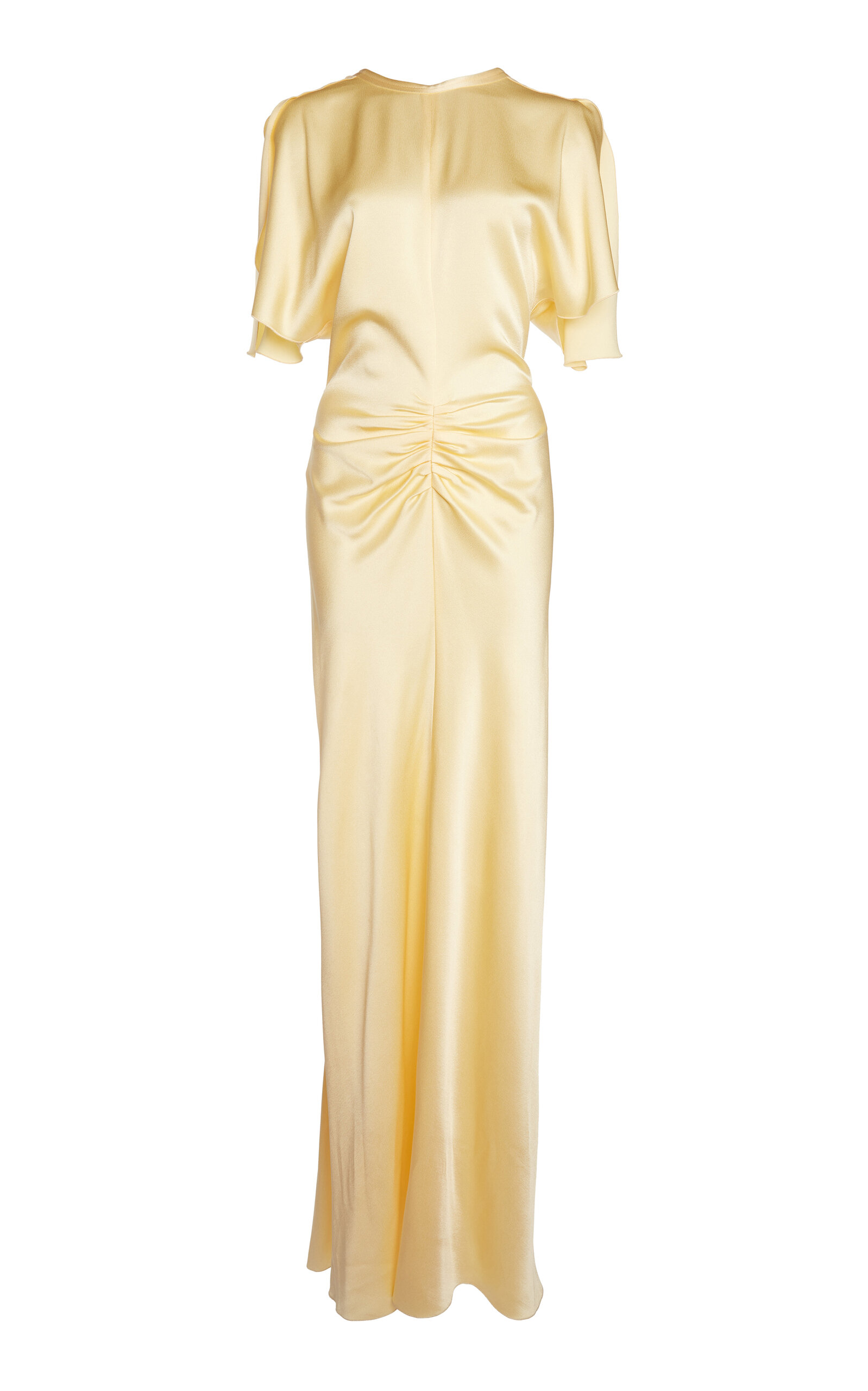 Victoria Beckham Bella Gathered Satin Maxi Dress