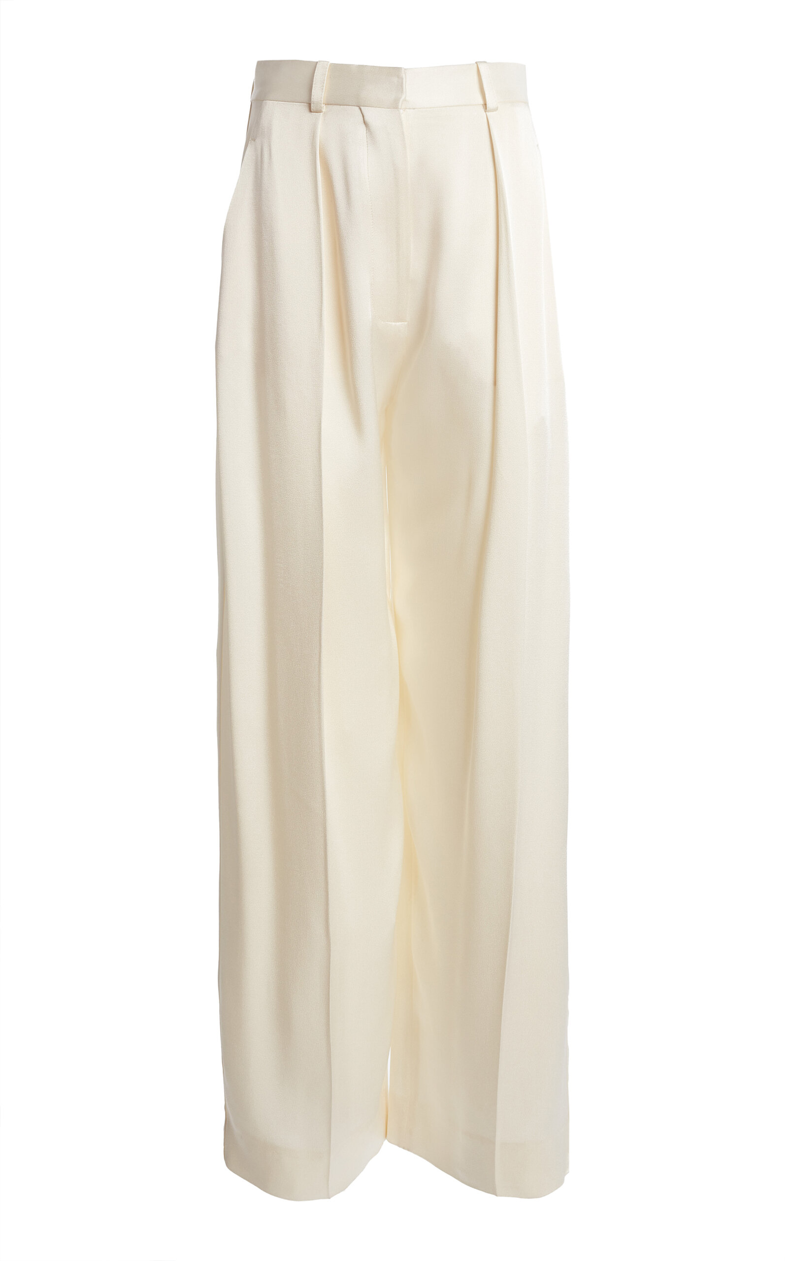 Victoria Beckham Pajama-Style Satin Wide-Leg Pants