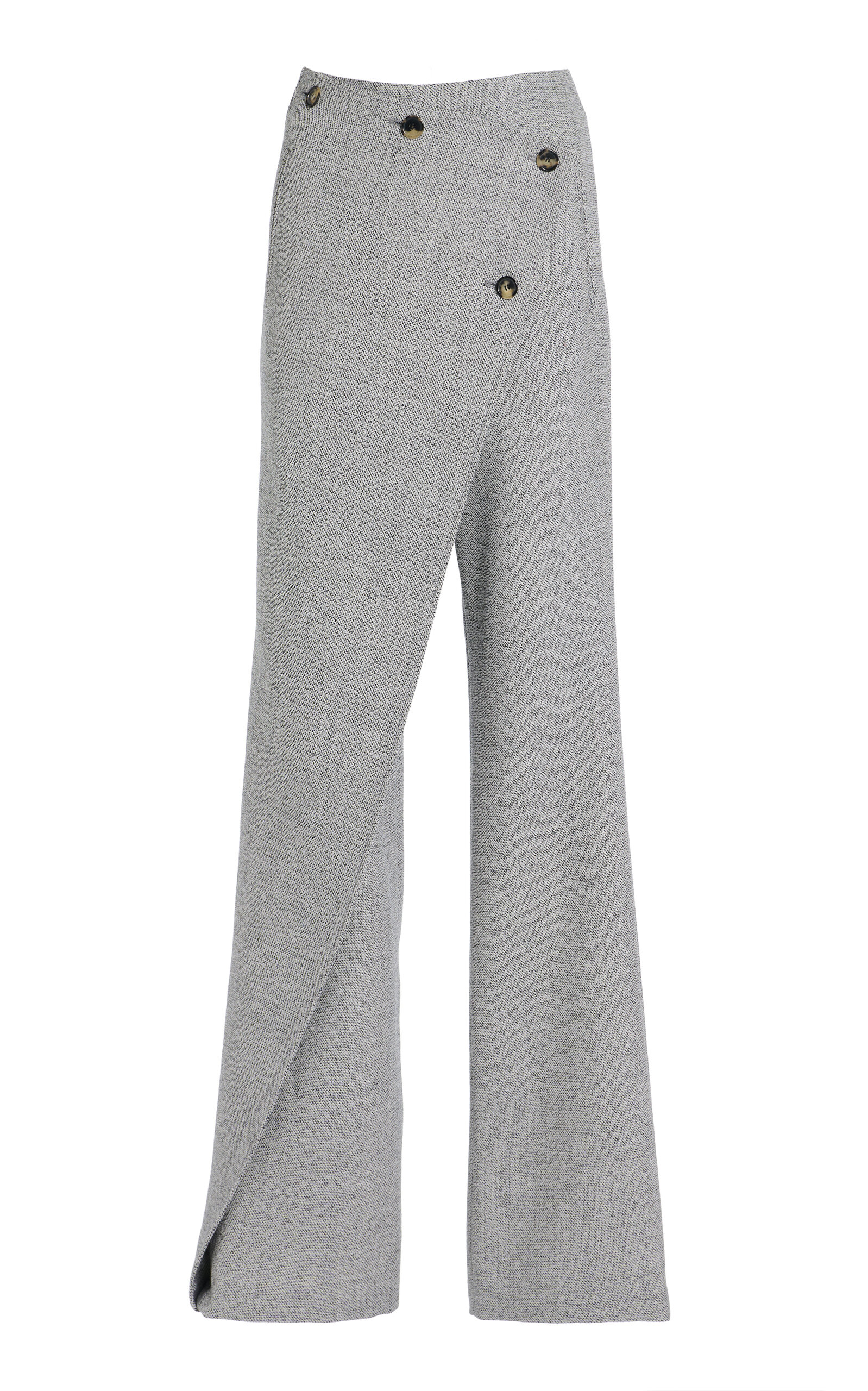 Courrèges Oblique Caviar Wool Pants In Grey