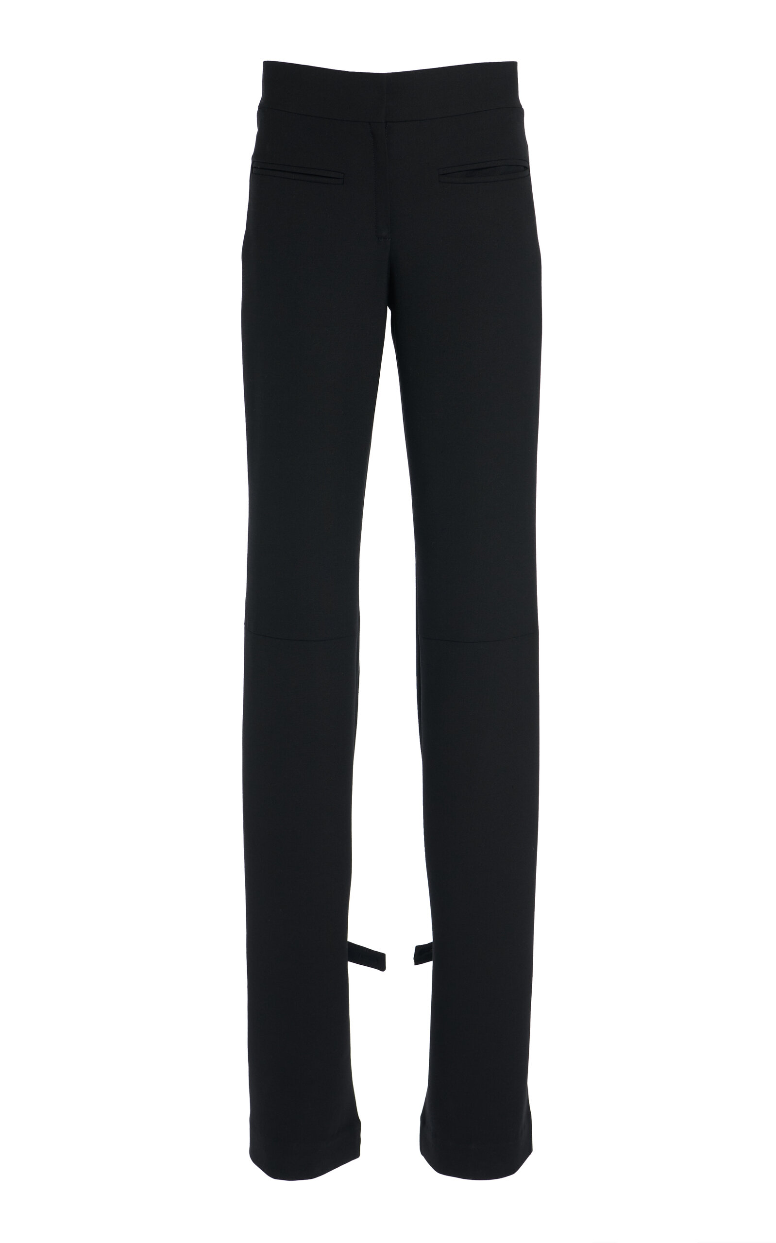 Courrèges Double Hem Polywool Pants In Black
