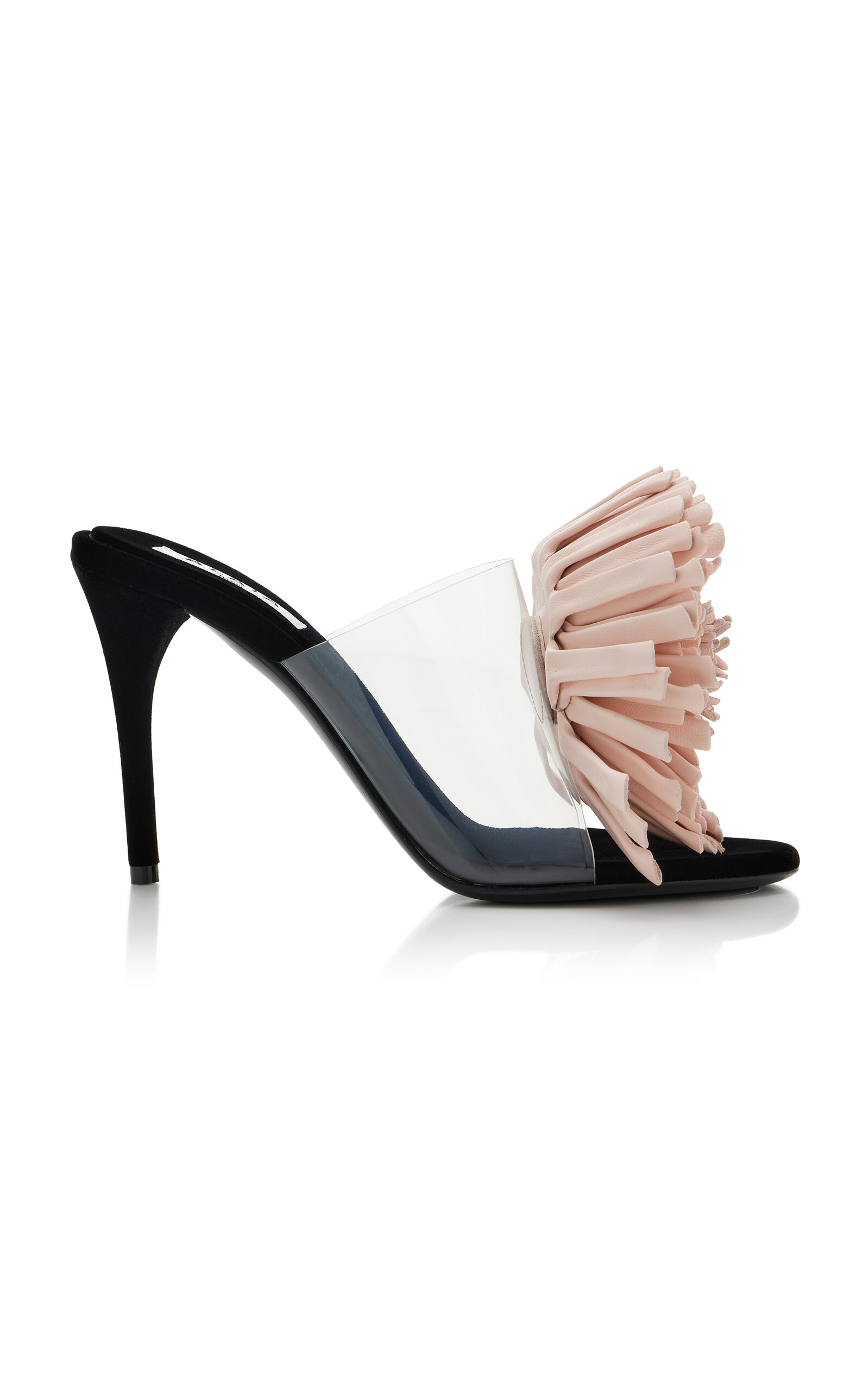 Alaïa Leather-trimmed Pvc And Velvet Sandals In Pink