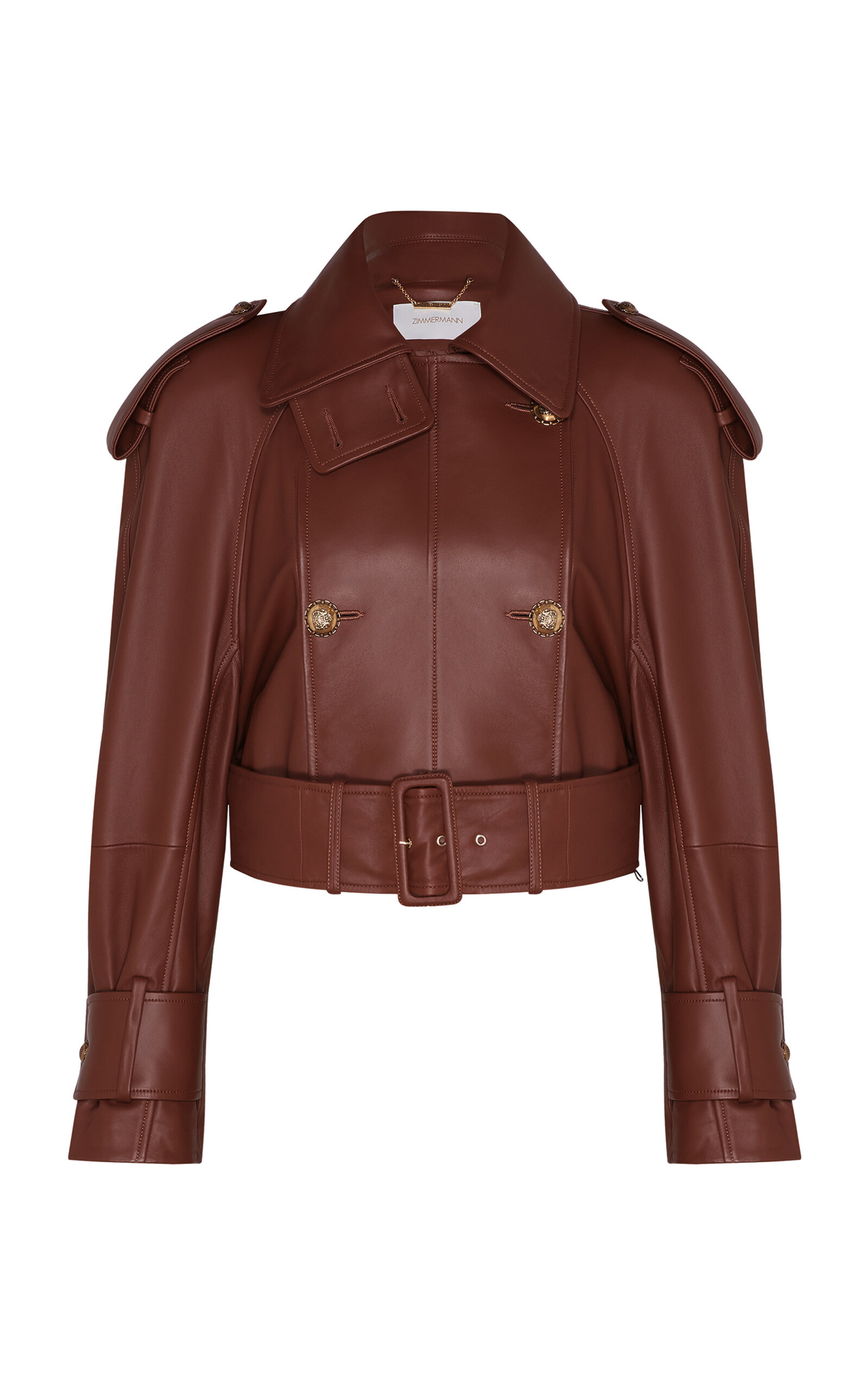 Hypnotic Leather Cropped Trench Coat