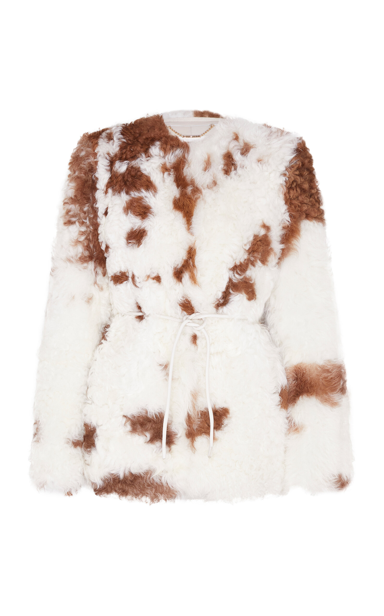 Zimmermann Hypnotic Spot Shearling Leather Jacket In Multi