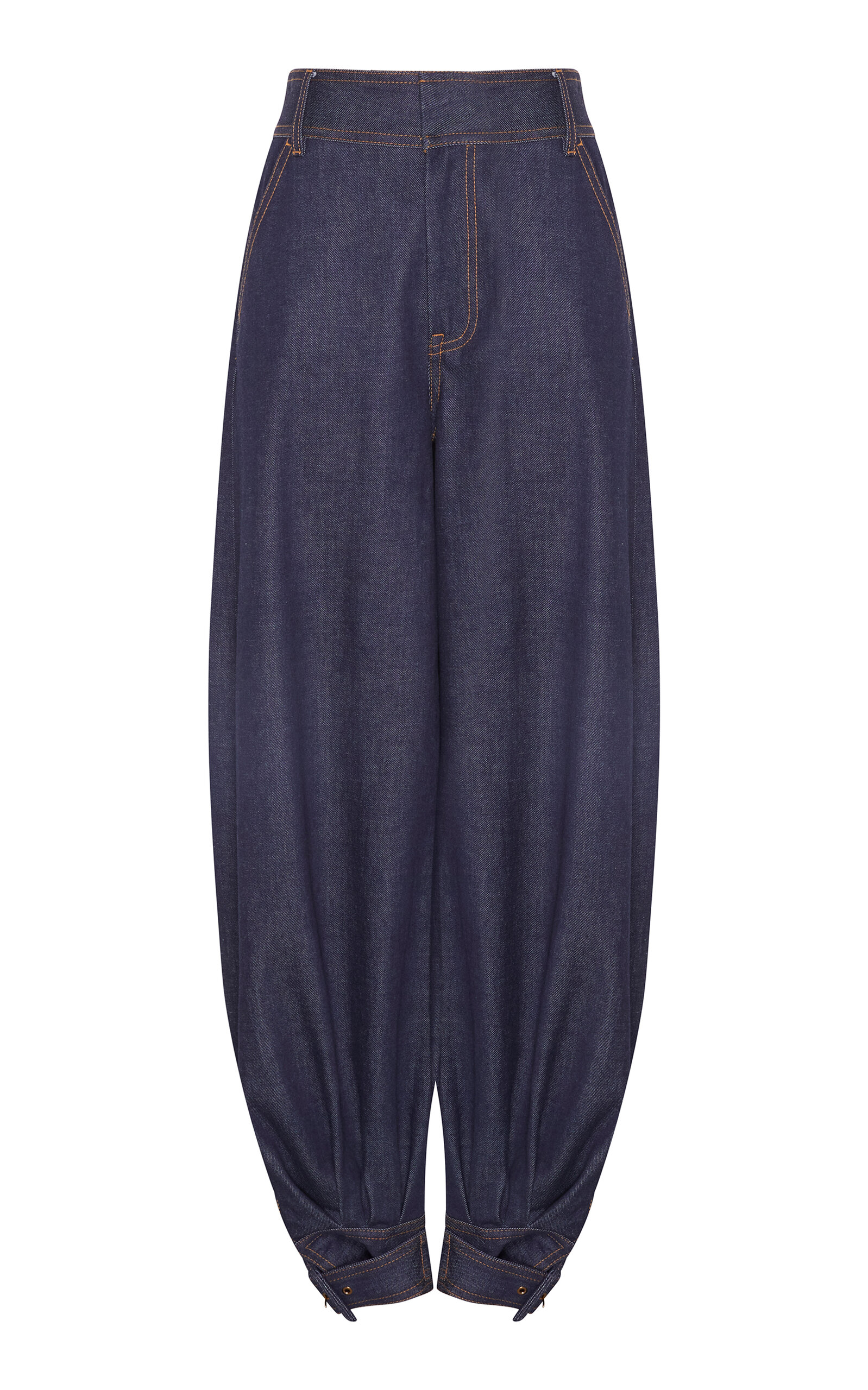 Zimmermann Hypnotic Denim Harem Cotton Blend Pant In Dark Wash