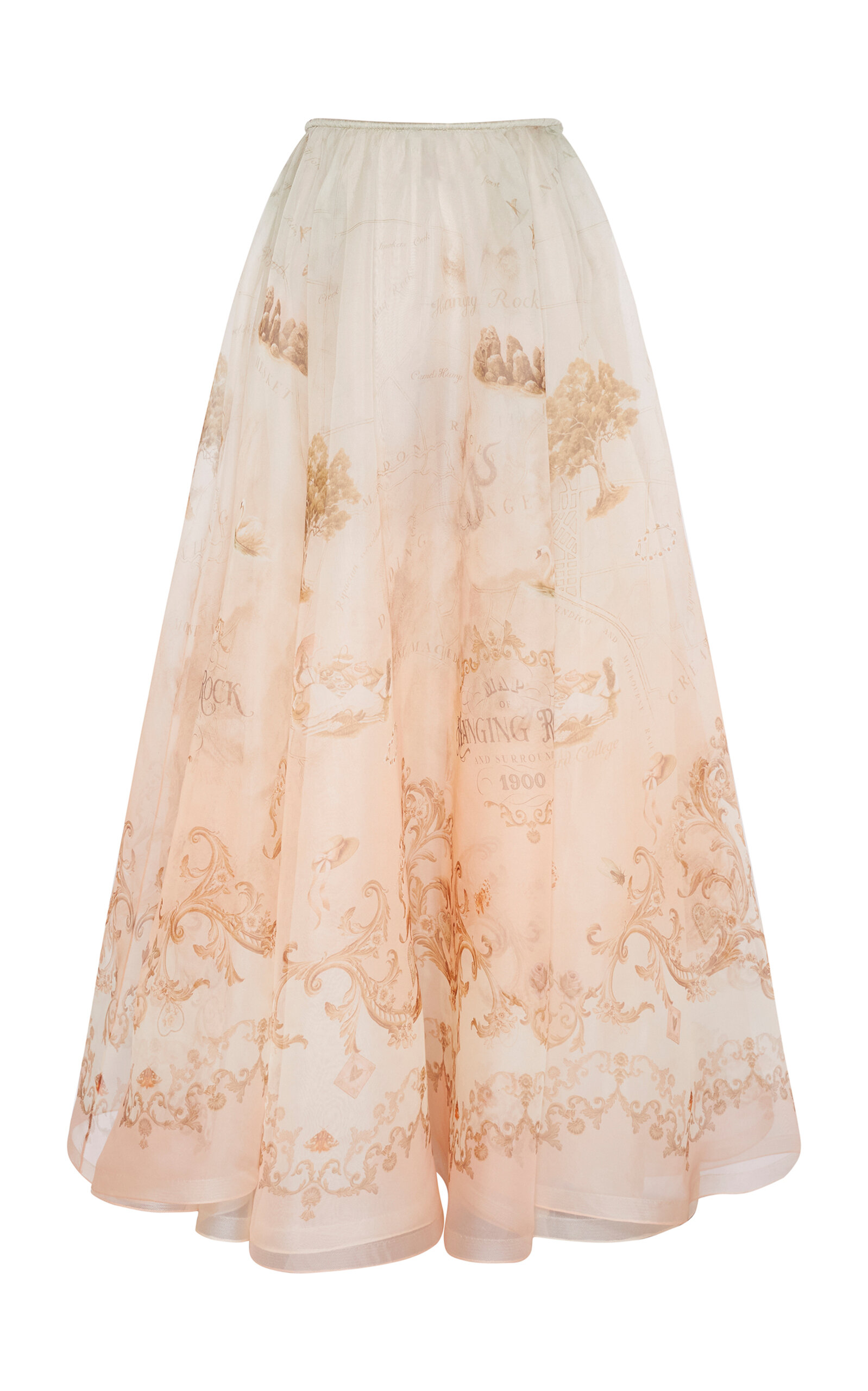 Zimmermann Hypnotic Organza Maxi Silk Skirt In Multi