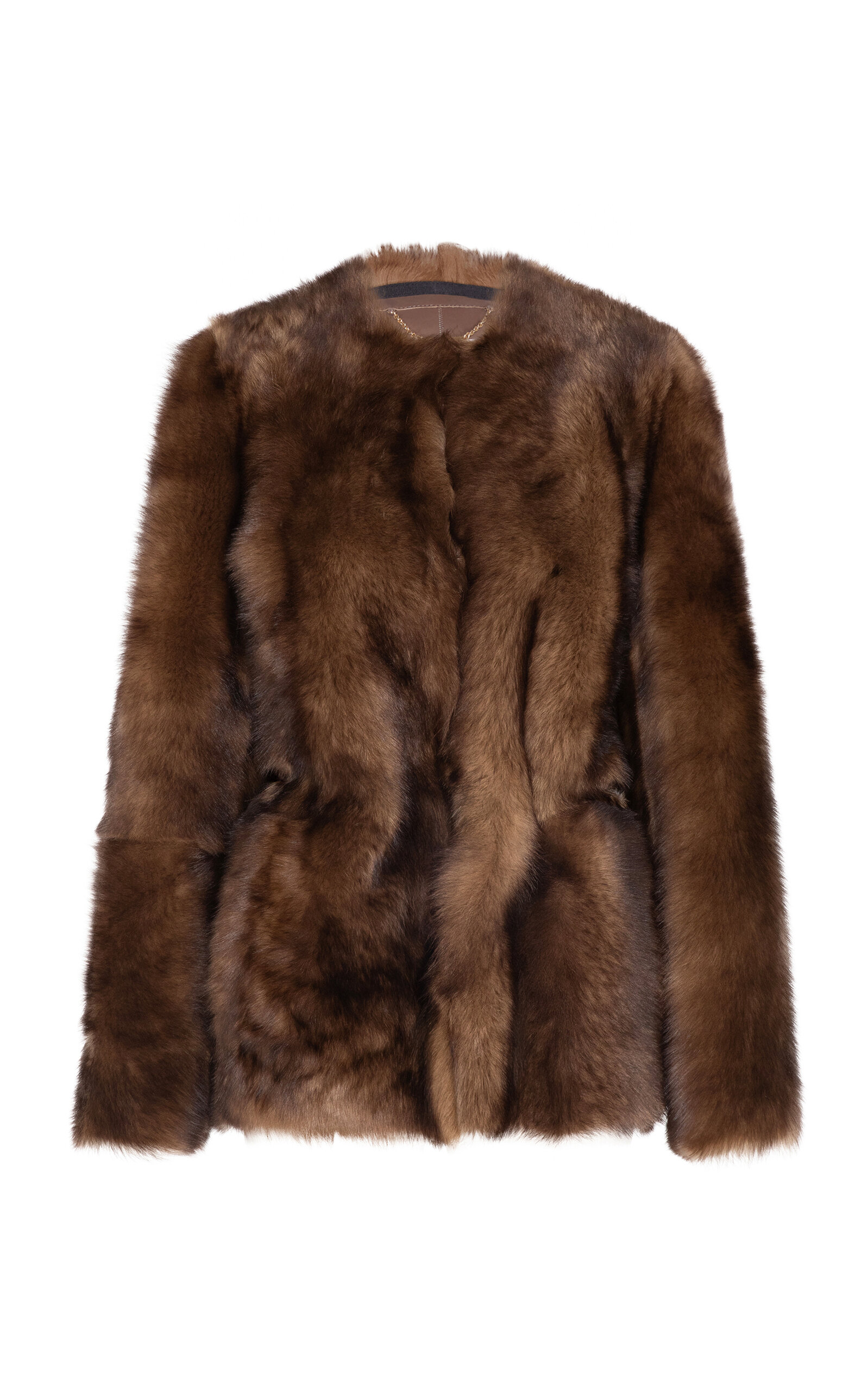 Zimmermann Hypnotic Tip Shearling Leather Jacket In Brown